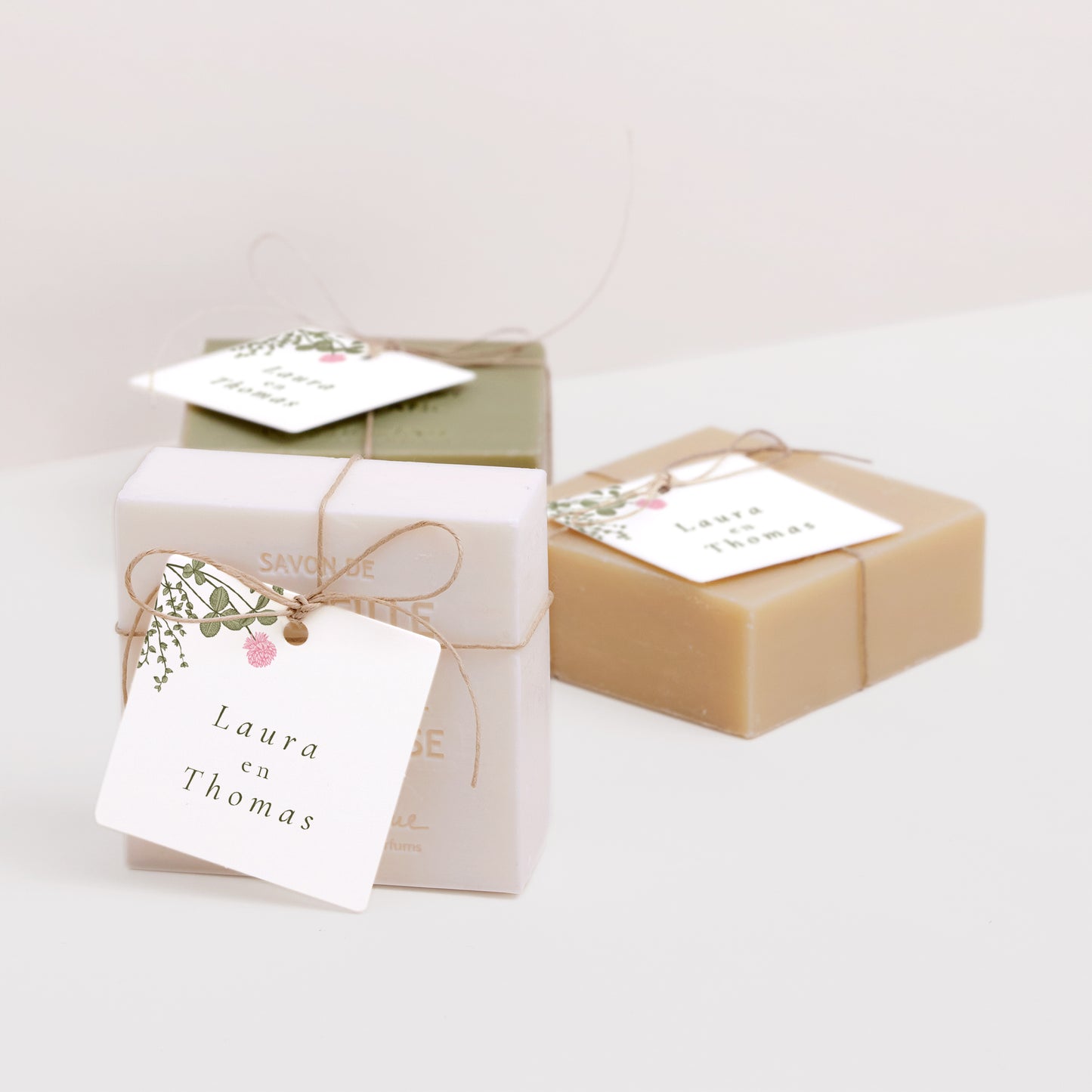 Cadeaulabel Huwelijk Vierkant Vintage kroon foto N° 2