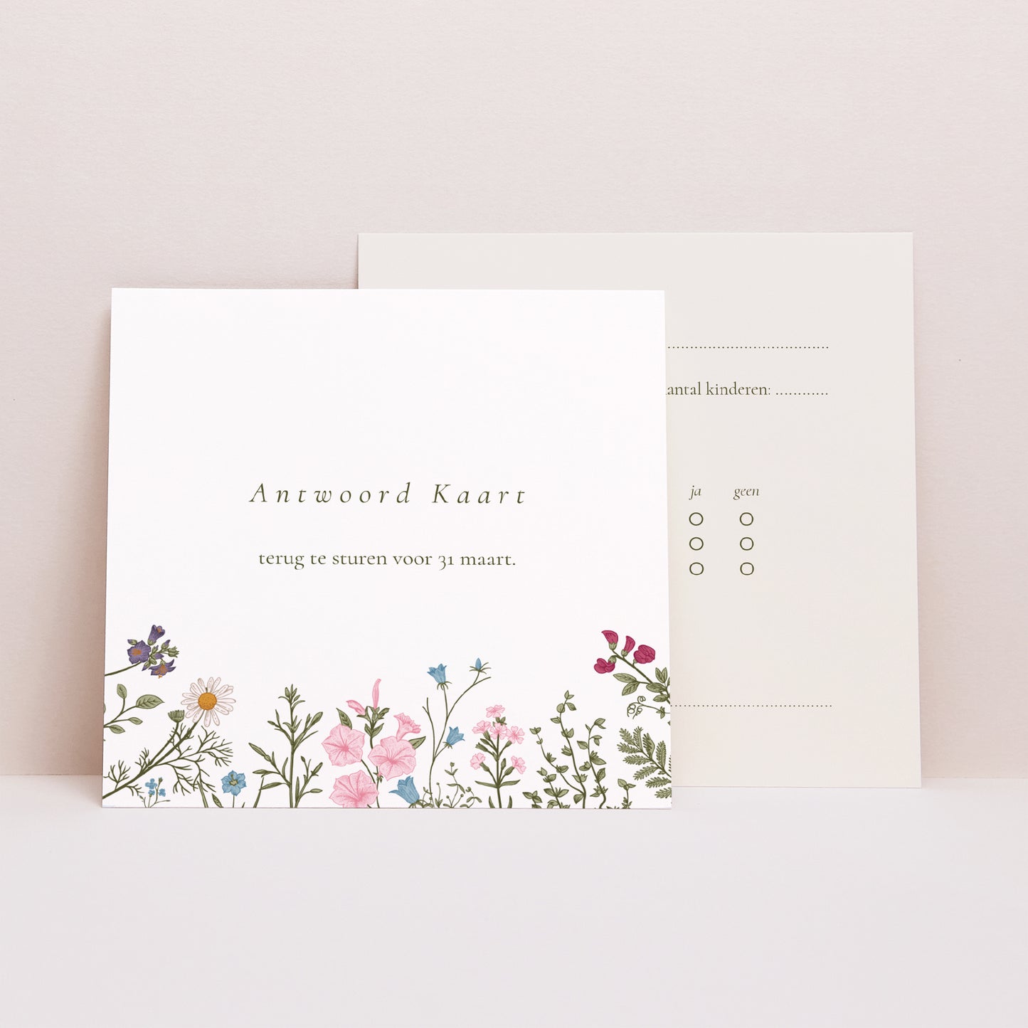 RSVP kaart Huwelijk Vierkant Vintage kroon foto N° 1