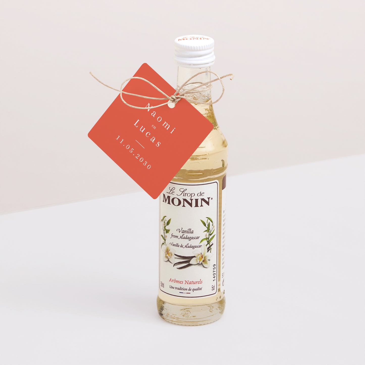 Cadeaulabel Huwelijk Vierkant Cornaline foto N° 3