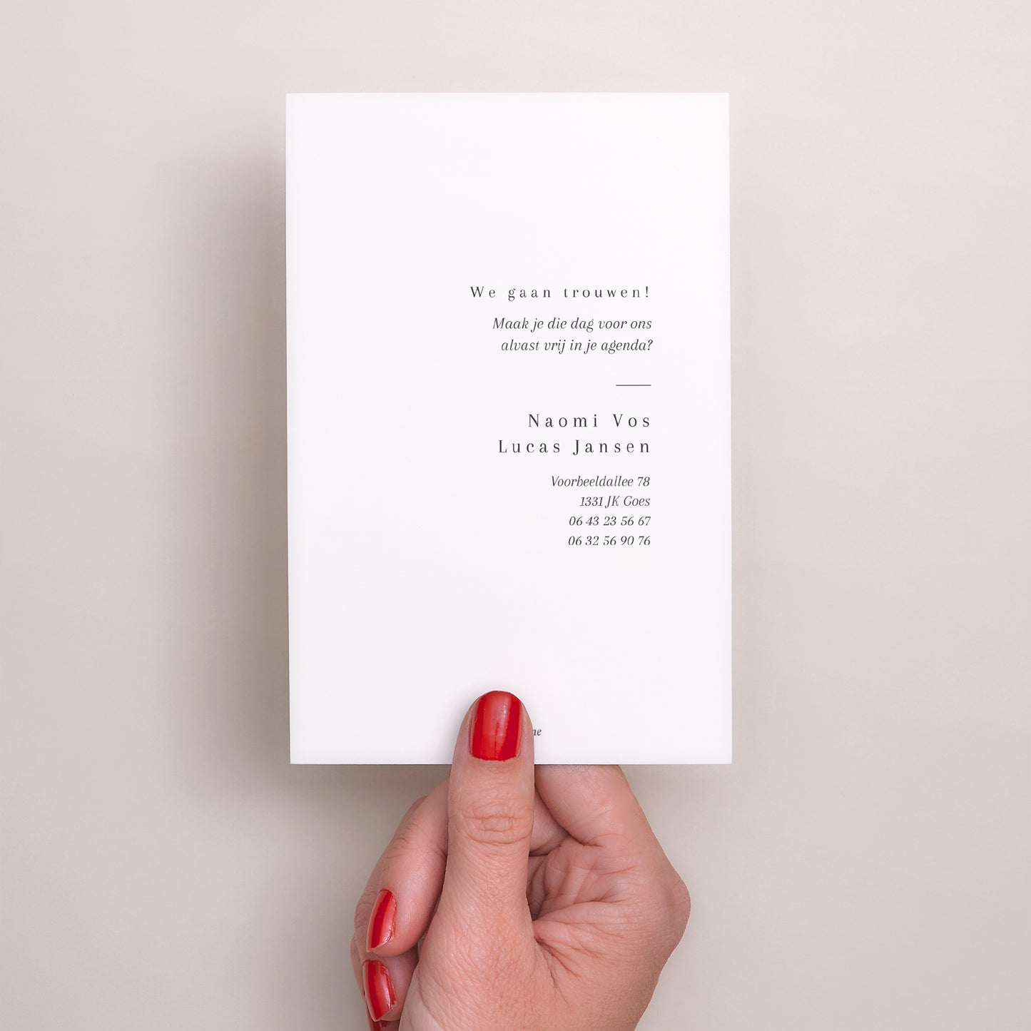 Save the date kaart Huwelijk Portret Cornaline foto N° 3