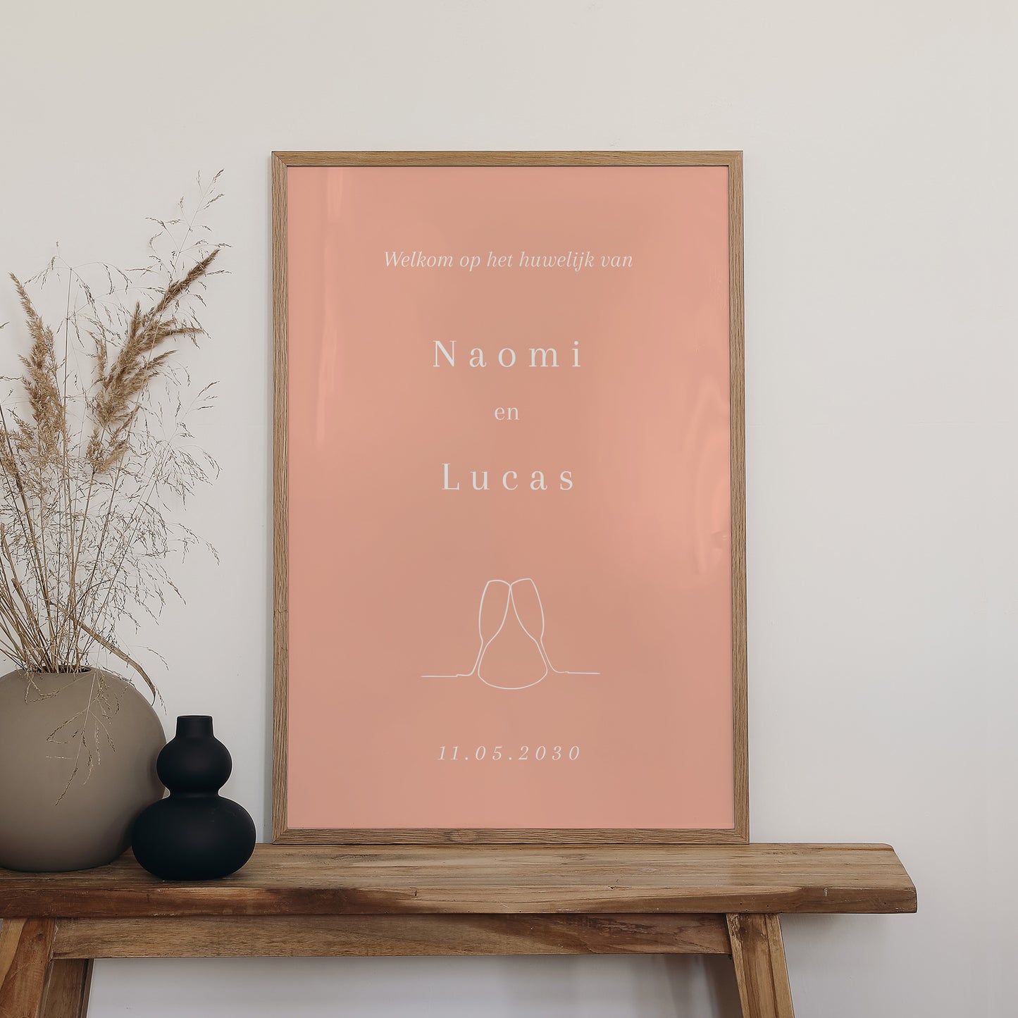 Welkomstbord Huwelijk Portret 60 x 90 cm Cornaline foto N° 2
