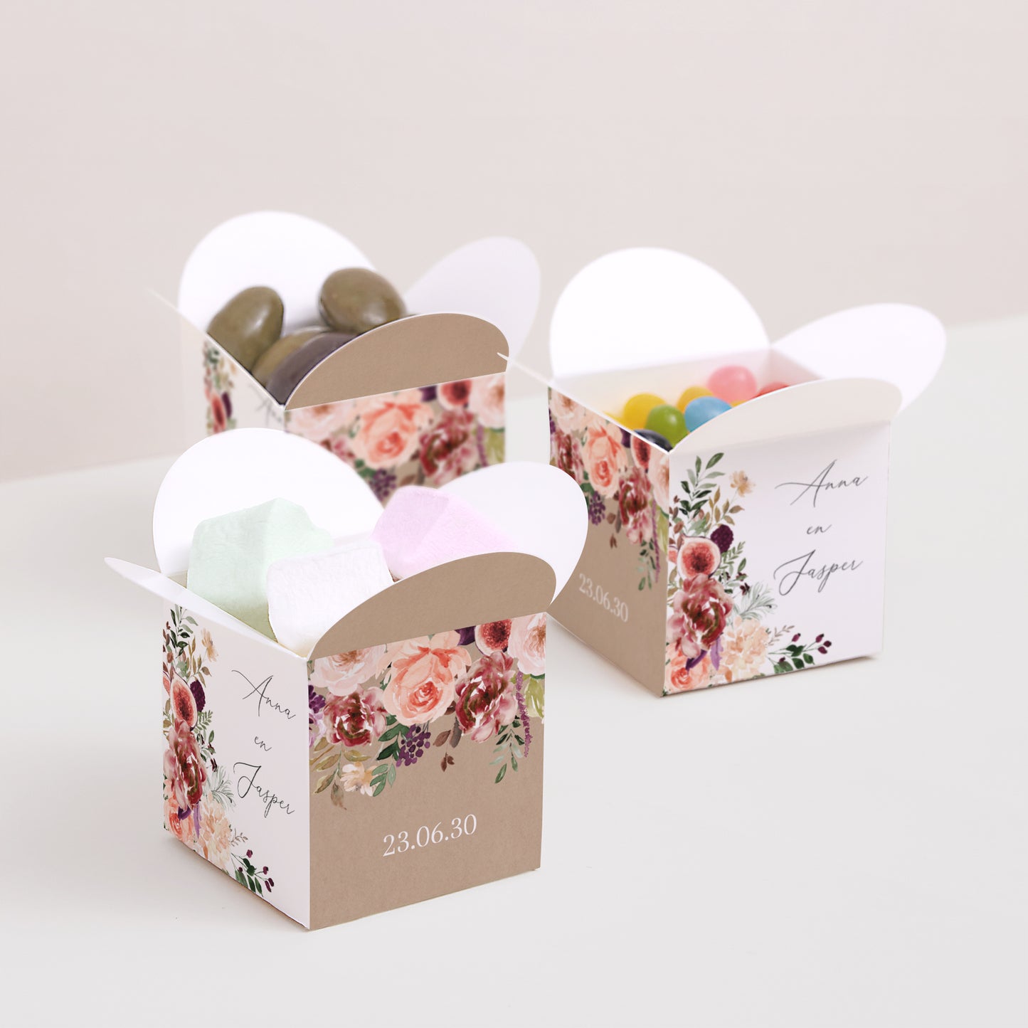 Doosje voor suikerbonen Huwelijk Vlinderklep opening Caudélie foto N° 3