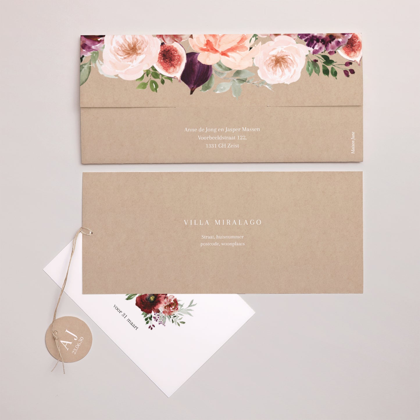 Uitnodigingskaart Huwelijk Mapje 2 kaarten, label Caudélie foto N° 4