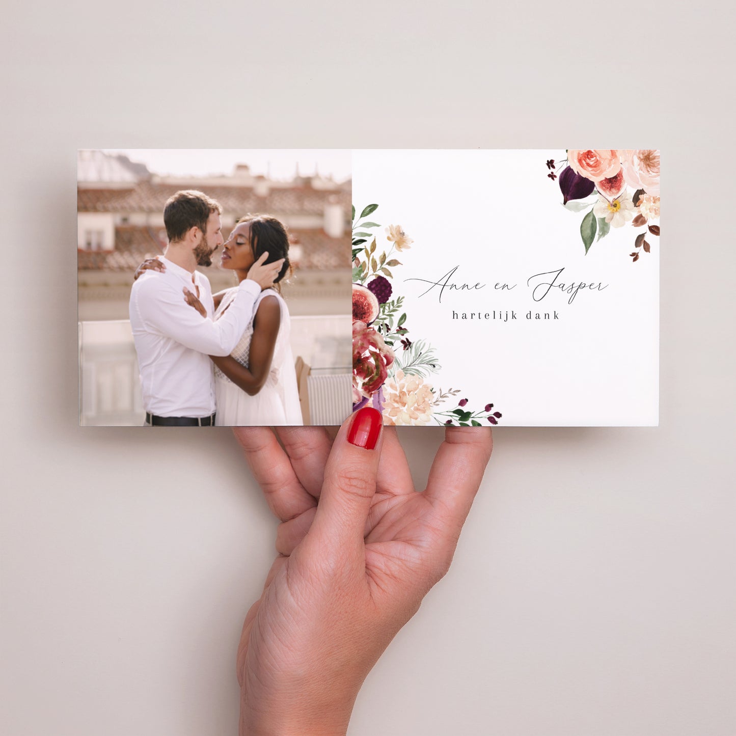 Bedankkaart Huwelijk Panoramisch landschap Caudélie foto N° 3