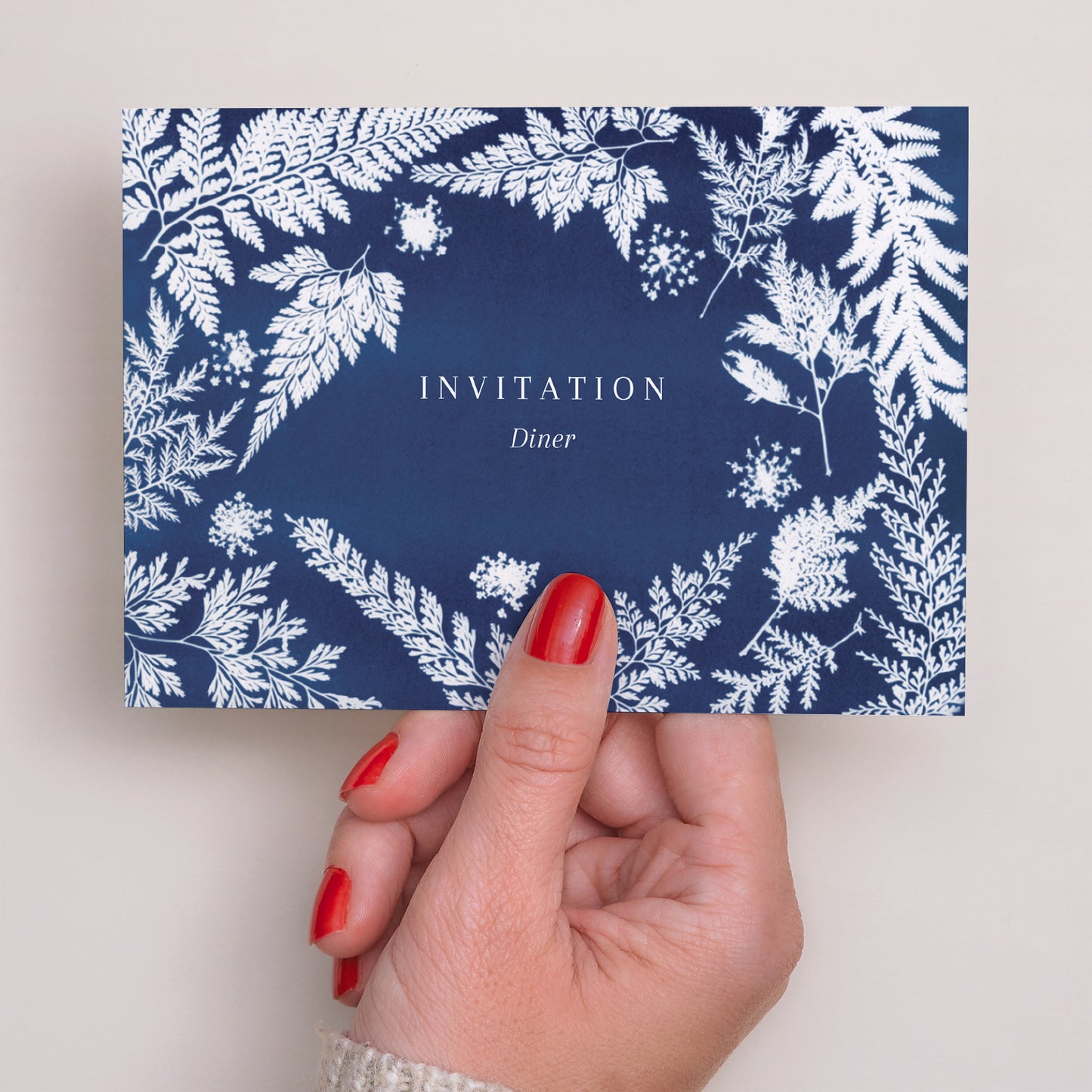 Uitnodigingen Huwelijk Landschap Cyanotype II foto N° 3