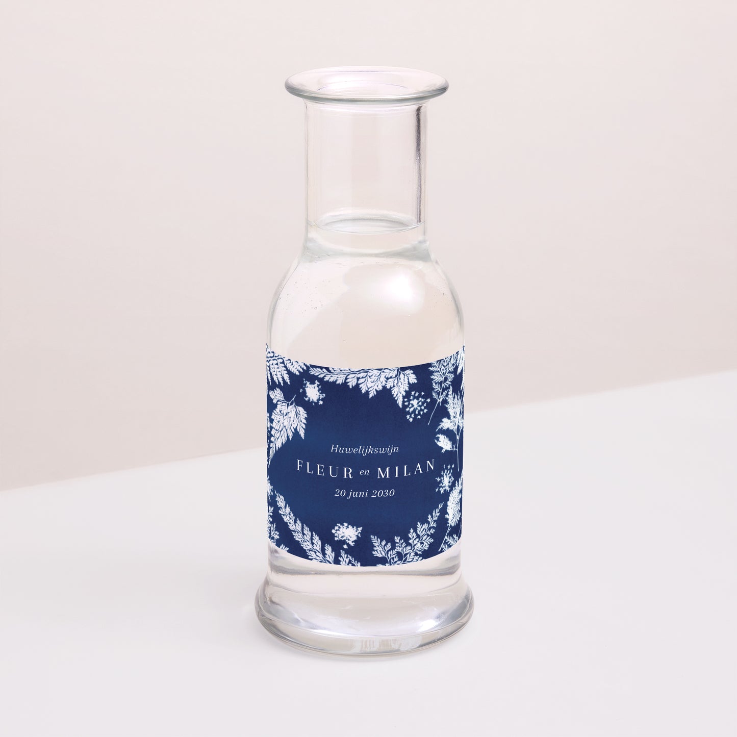 Flesetiket Huwelijk Landschap. Cyanotype II foto N° 2