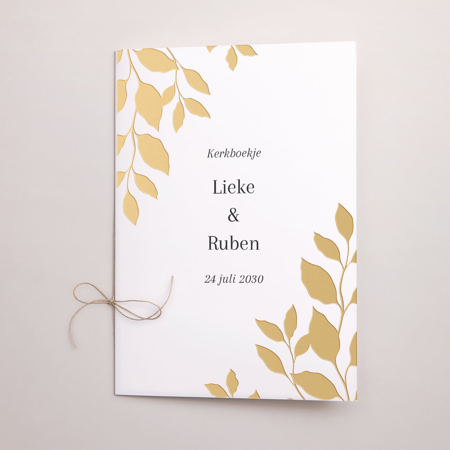 Kerkboekje Huwelijk Dubbele deur gouden bladeren foto N° 1