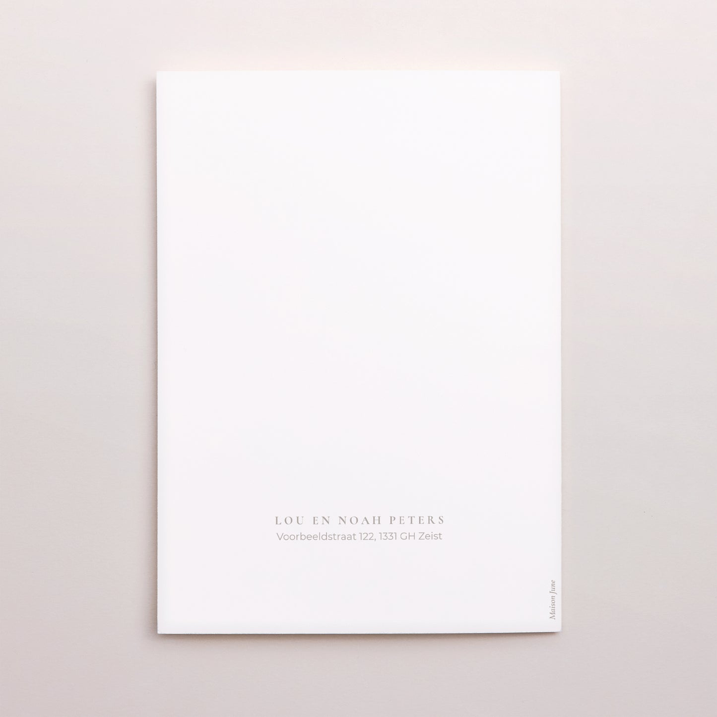 Bedankkaart Huwelijk Portret dubbele vouw Typo en beige foto N° 3