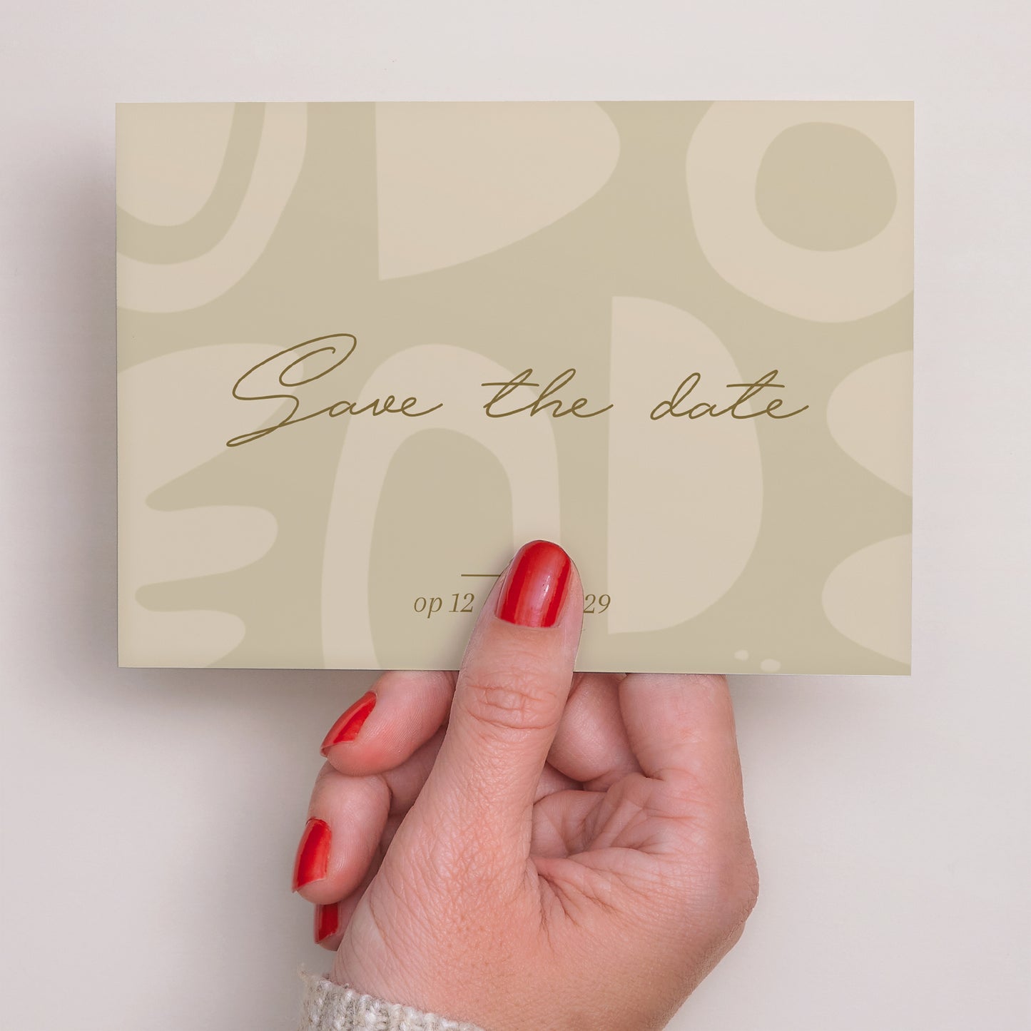 Save the date kaart Huwelijk Landschap Abstract Camaieu foto N° 3