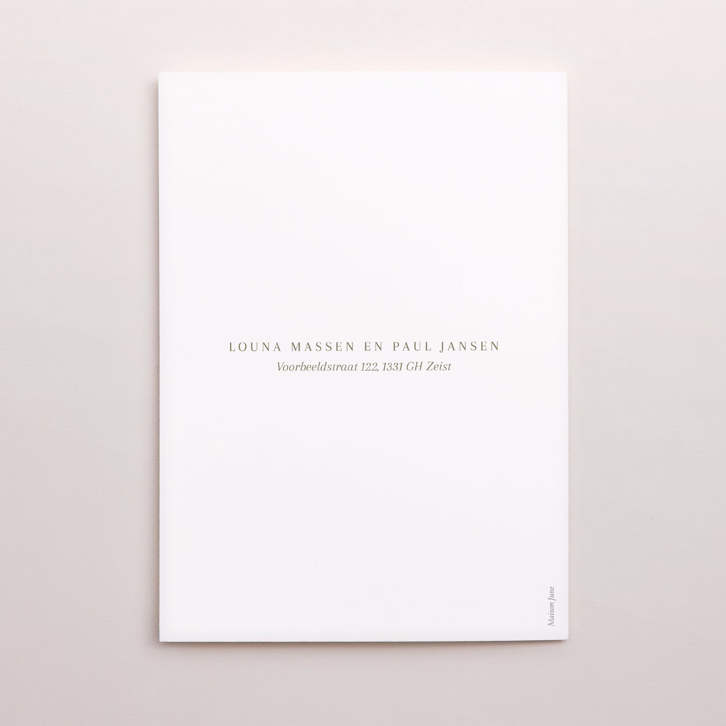 Bedankkaart Huwelijk Portret dubbele vouw Gipskruidkrans foto N° 3