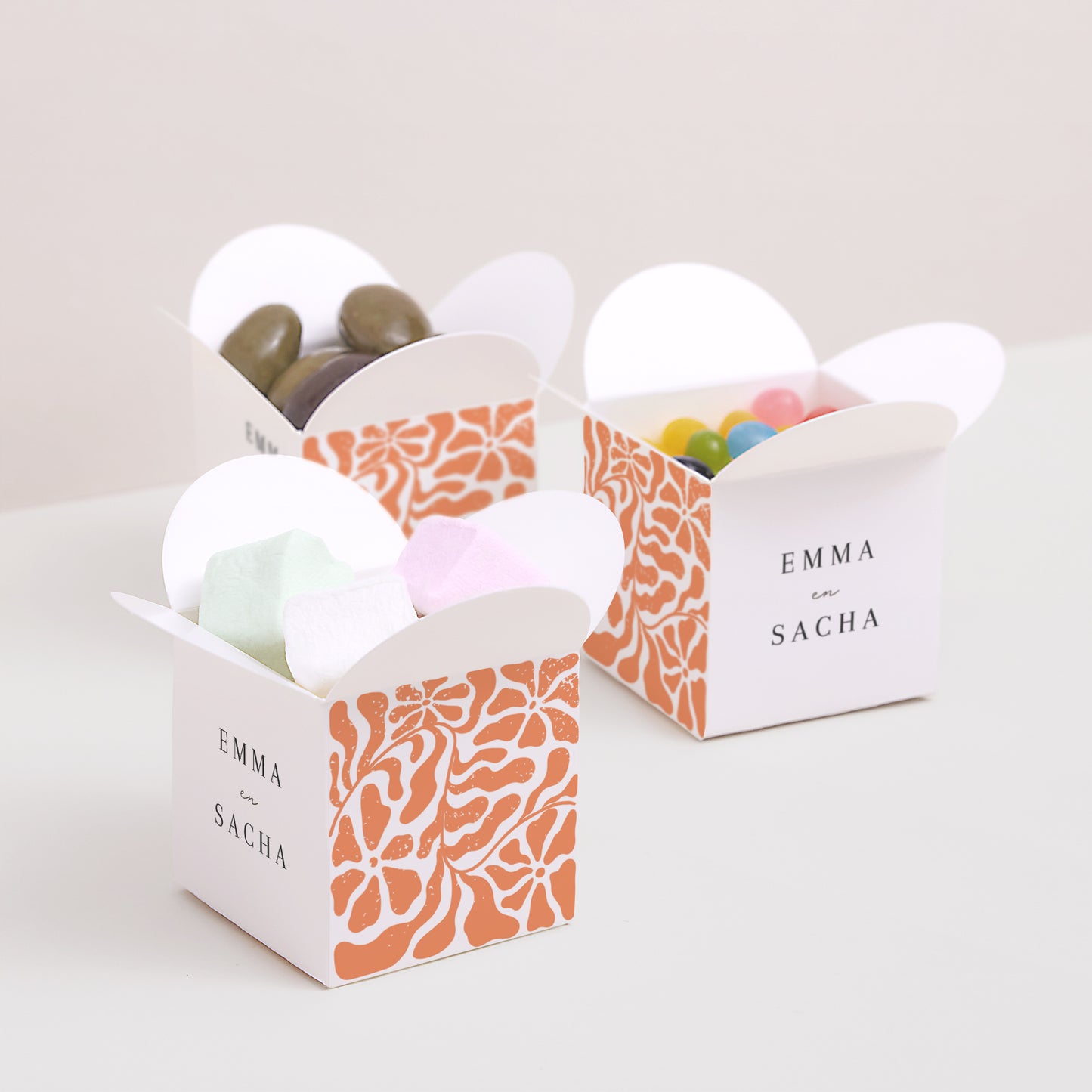 Doosje voor suikerbonen Huwelijk Vlinderklep opening Compositie à la Matisse foto N° 3