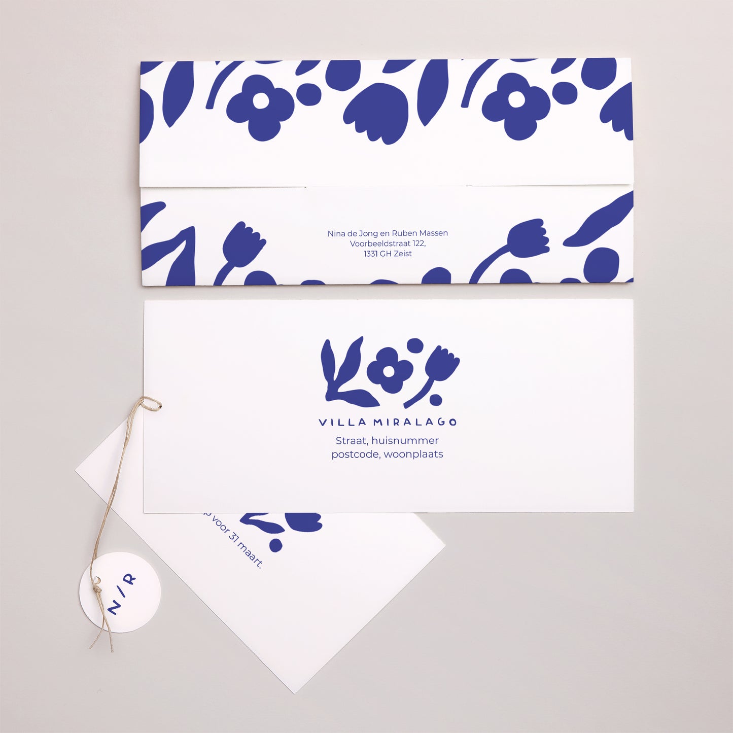 Uitnodigingskaart Huwelijk Mapje 2 kaarten, label Majorelle blauw foto N° 4