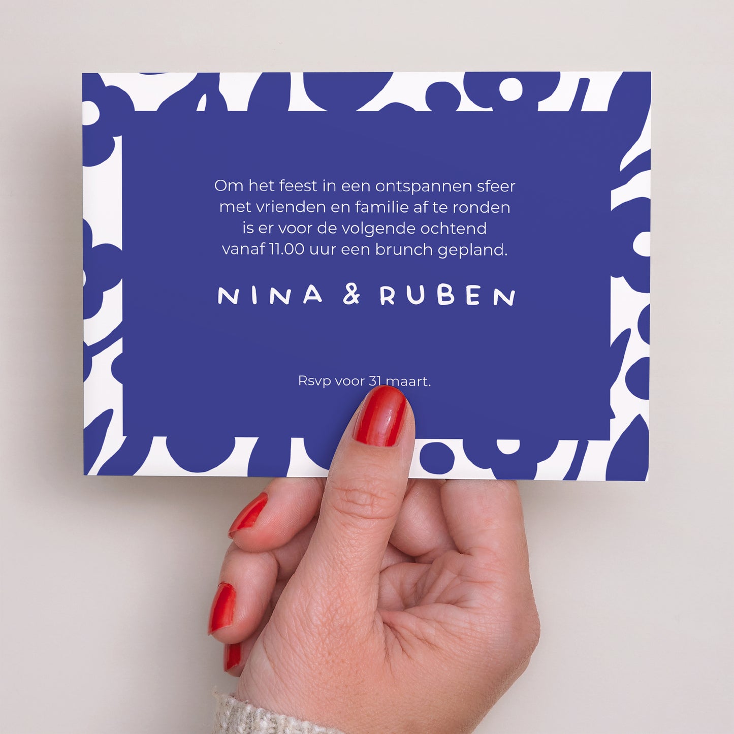 Uitnodigingen Huwelijk Landschap Majorelle blauw foto N° 3