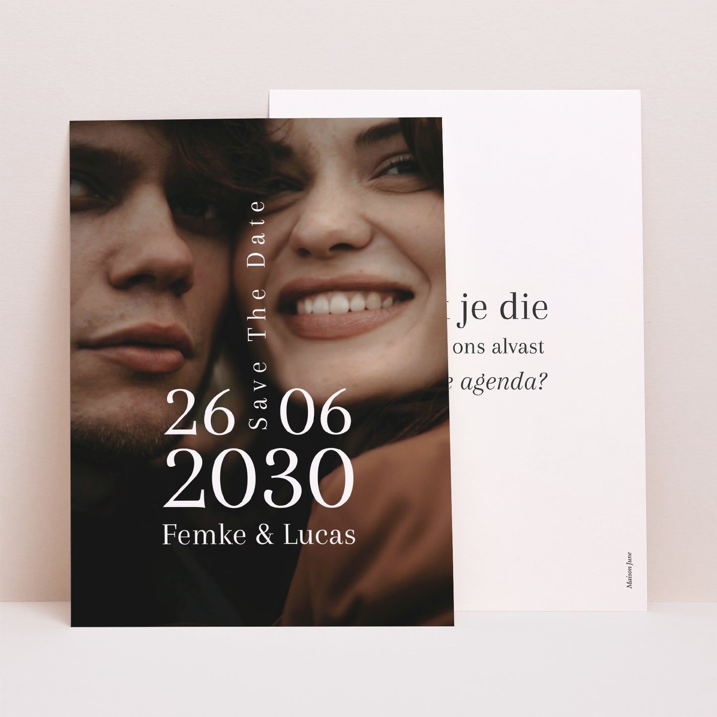 Save the date kaart Huwelijk Portret foto N° 1