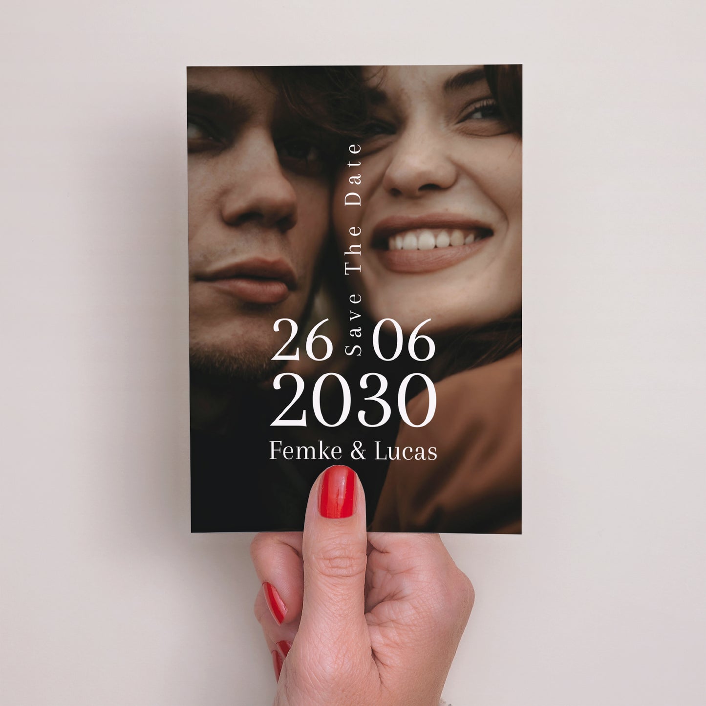 Save the date kaart Huwelijk Portret foto N° 2
