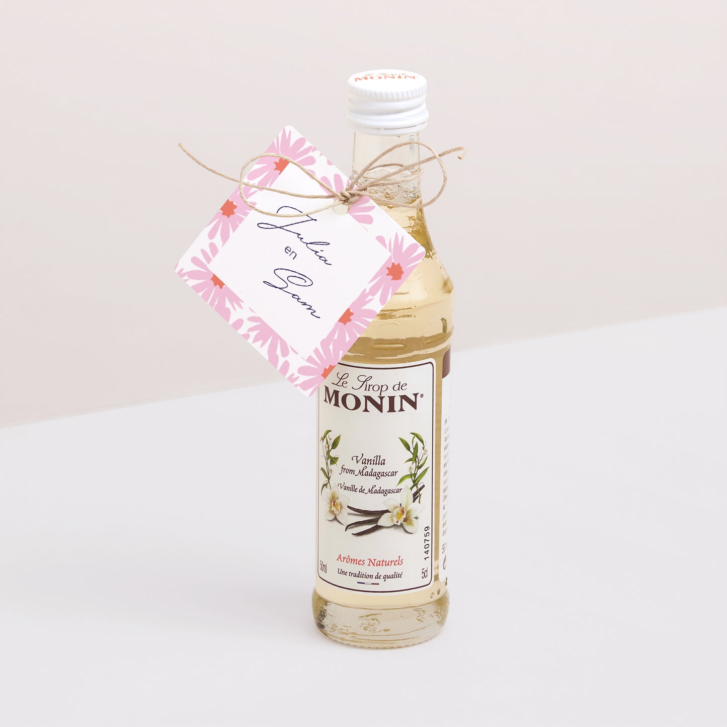 Cadeaulabel Huwelijk Vierkant Bloemen pop III foto N° 3