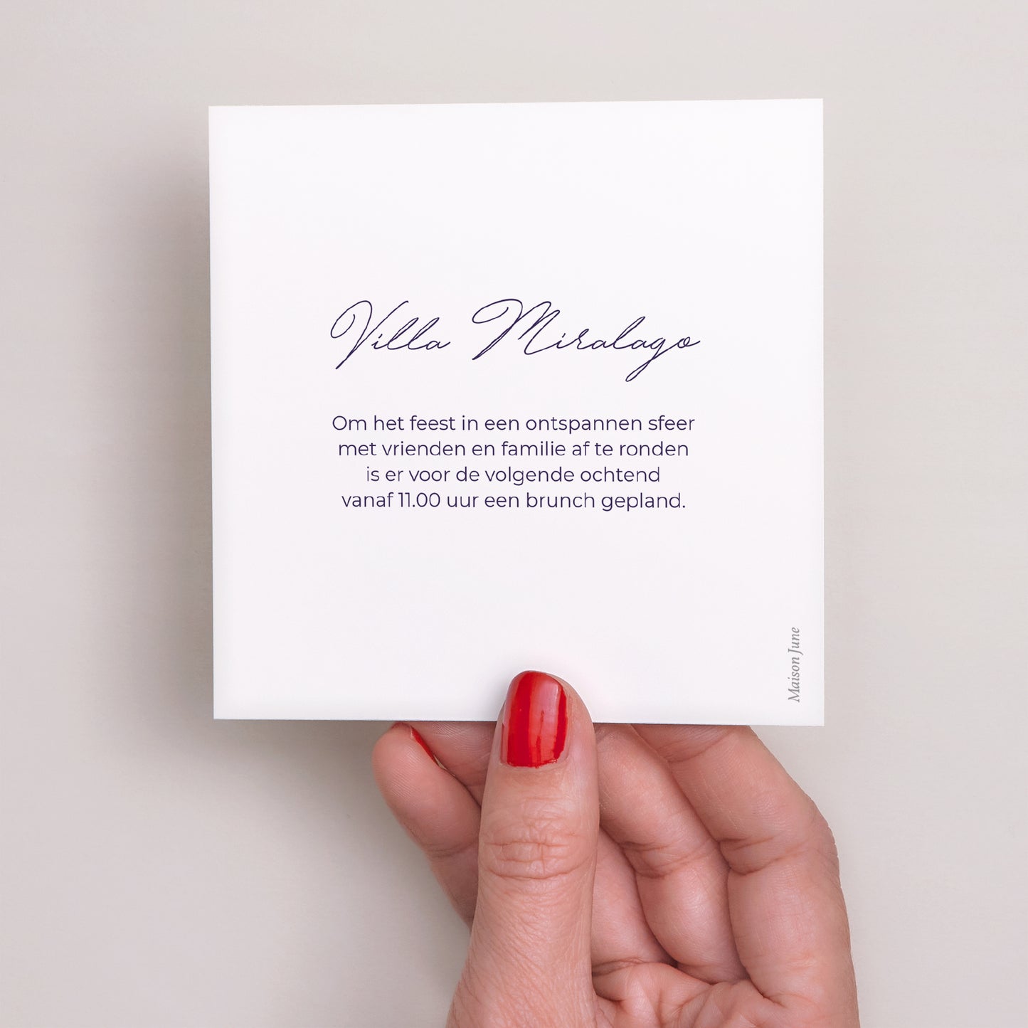 Uitnodigingen Huwelijk Vierkant Bloemen pop III foto N° 3