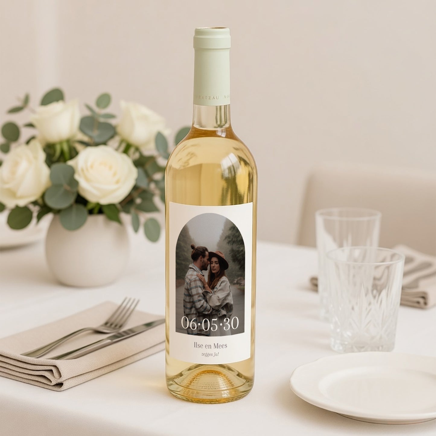 Flesetiket Huwelijk Portret Mam en pap gaan trouwen foto N° 2