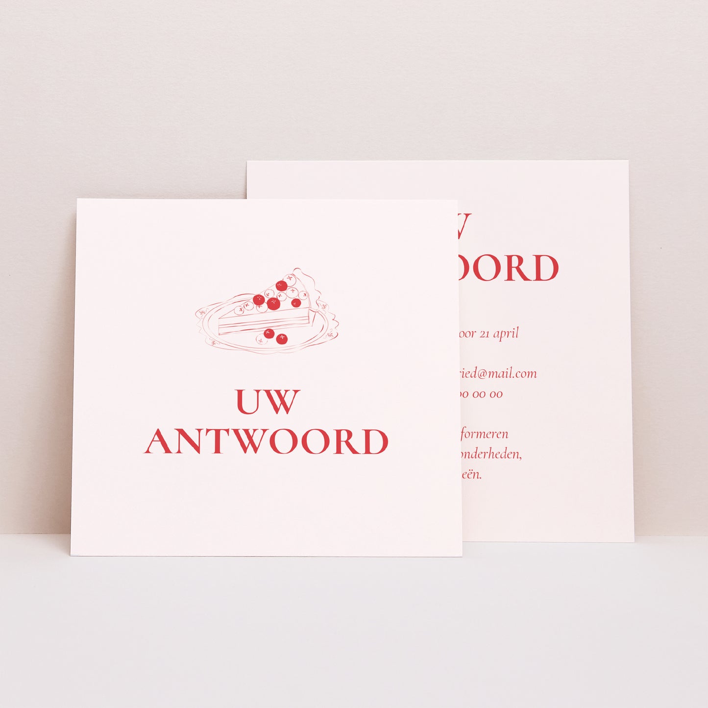 RSVP kaart Huwelijk Vierkant Wees onze gast! foto N° 1
