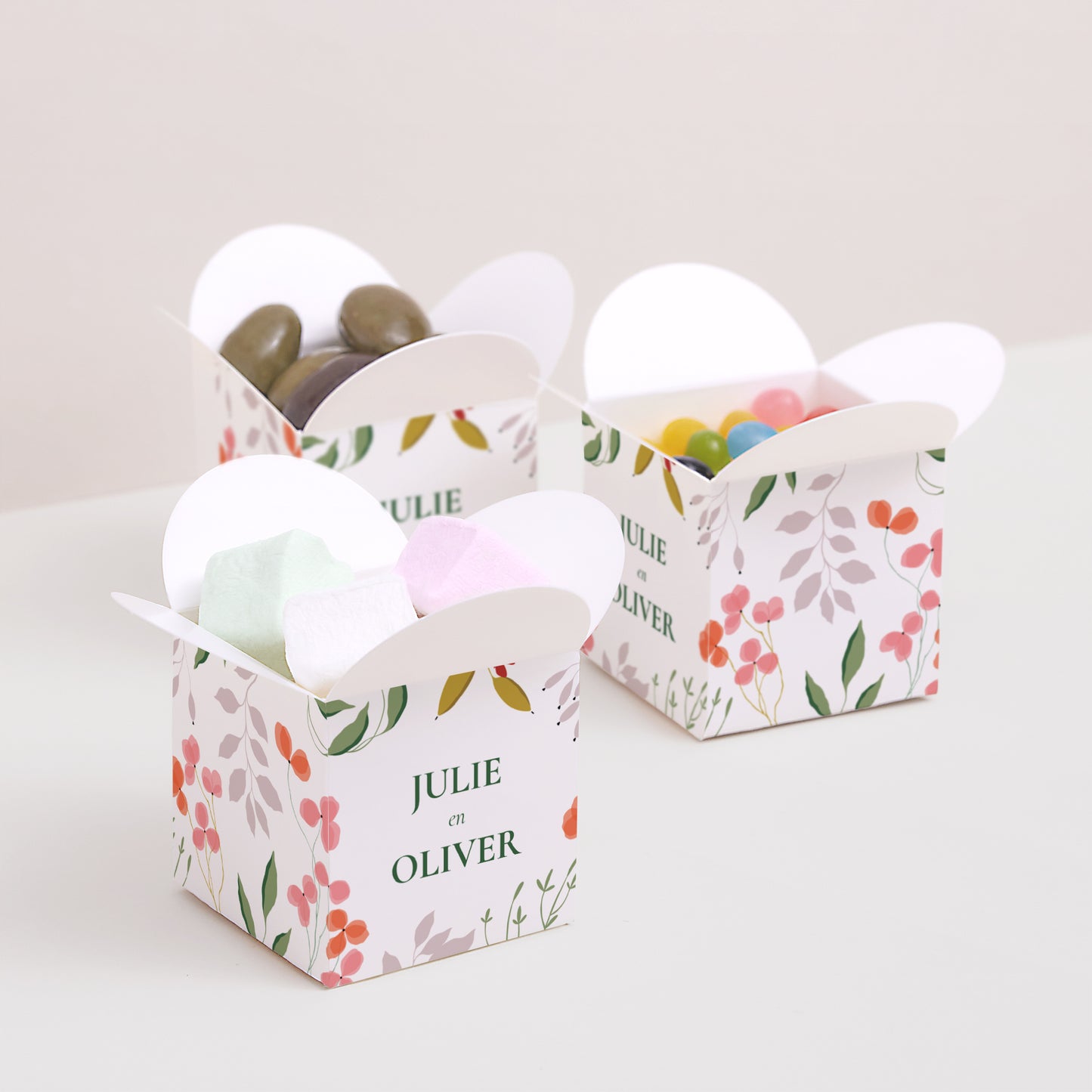 Doosje voor suikerbonen Huwelijk Vlinderklep opening Plantenbak III foto N° 3