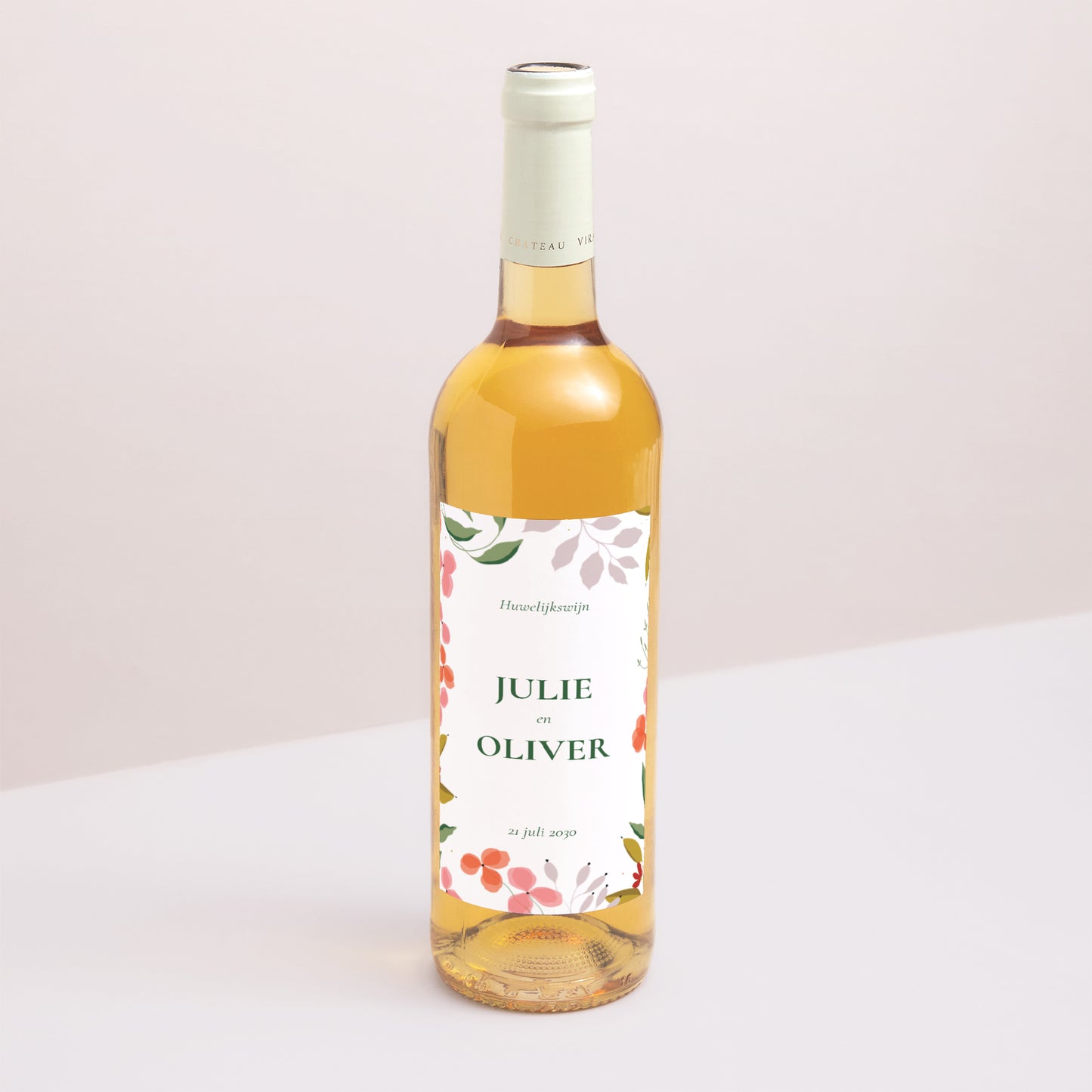 Flesetiket Huwelijk Portret Plantenbak III foto N° 1