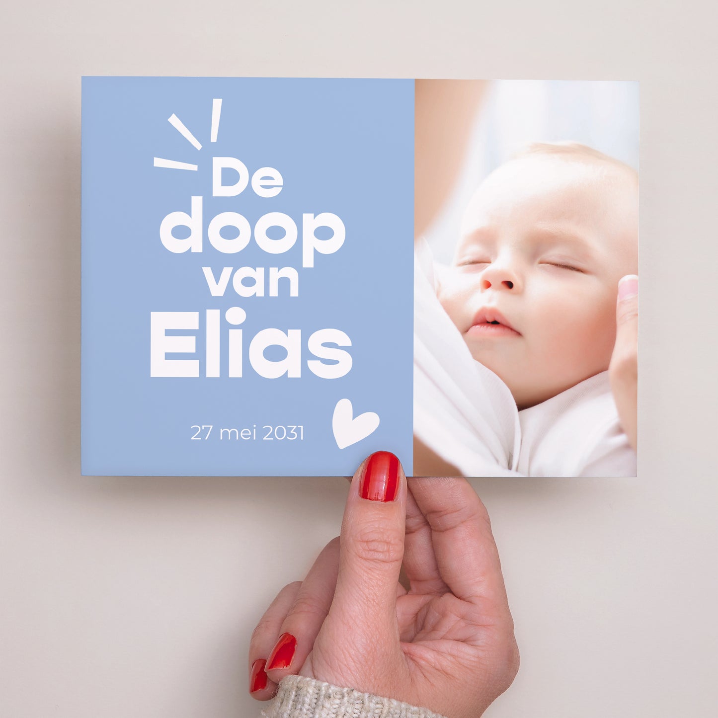 Uitnodigingskaart Doop Landschap Hemelse Aanwezigheid foto N° 3