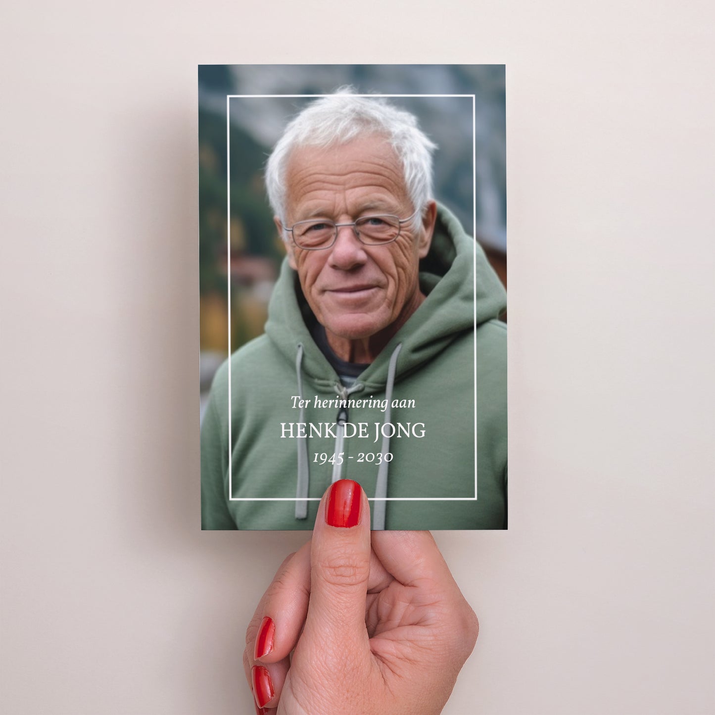 Uitnodigingskaart Overlijden Portret foto N° 2