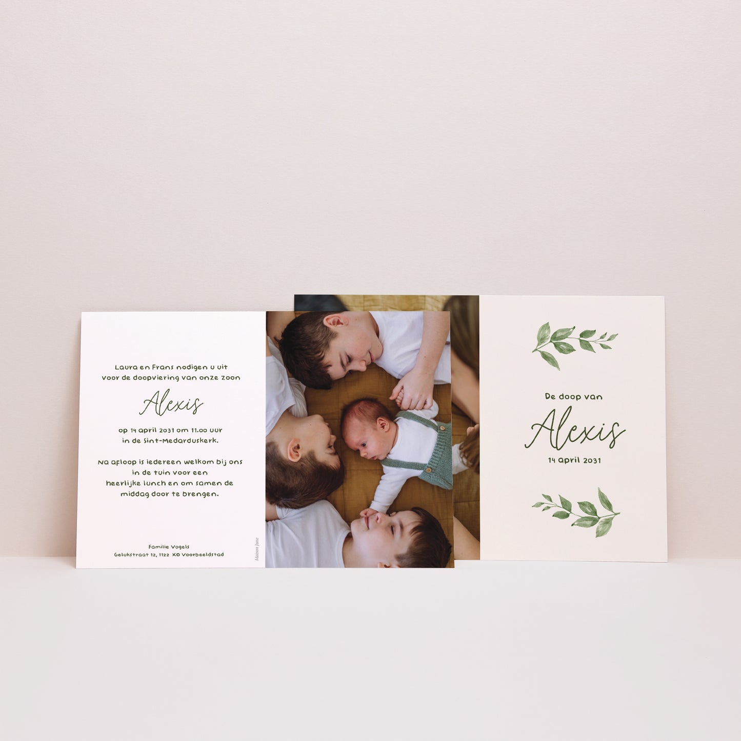 Uitnodigingskaart Doop Landschap foto N° 3