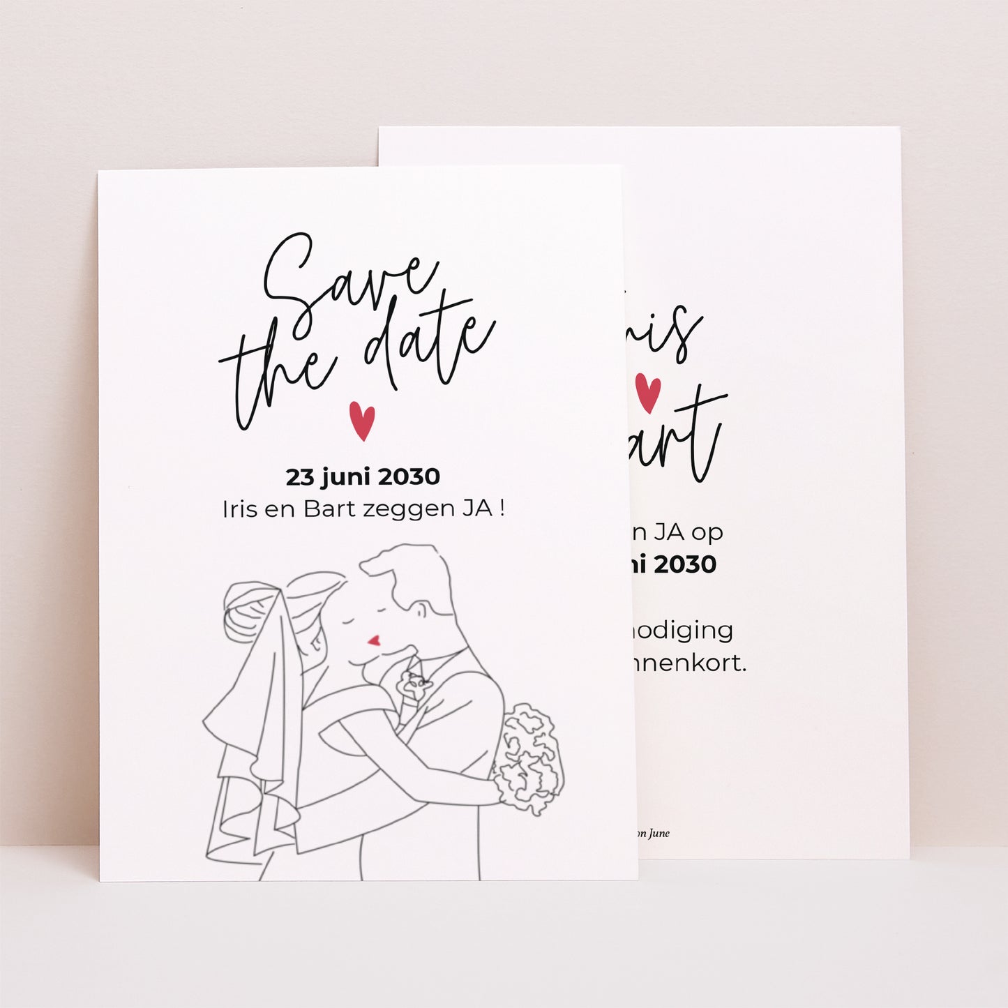 Save the date kaart Huwelijk Portret foto N° 1