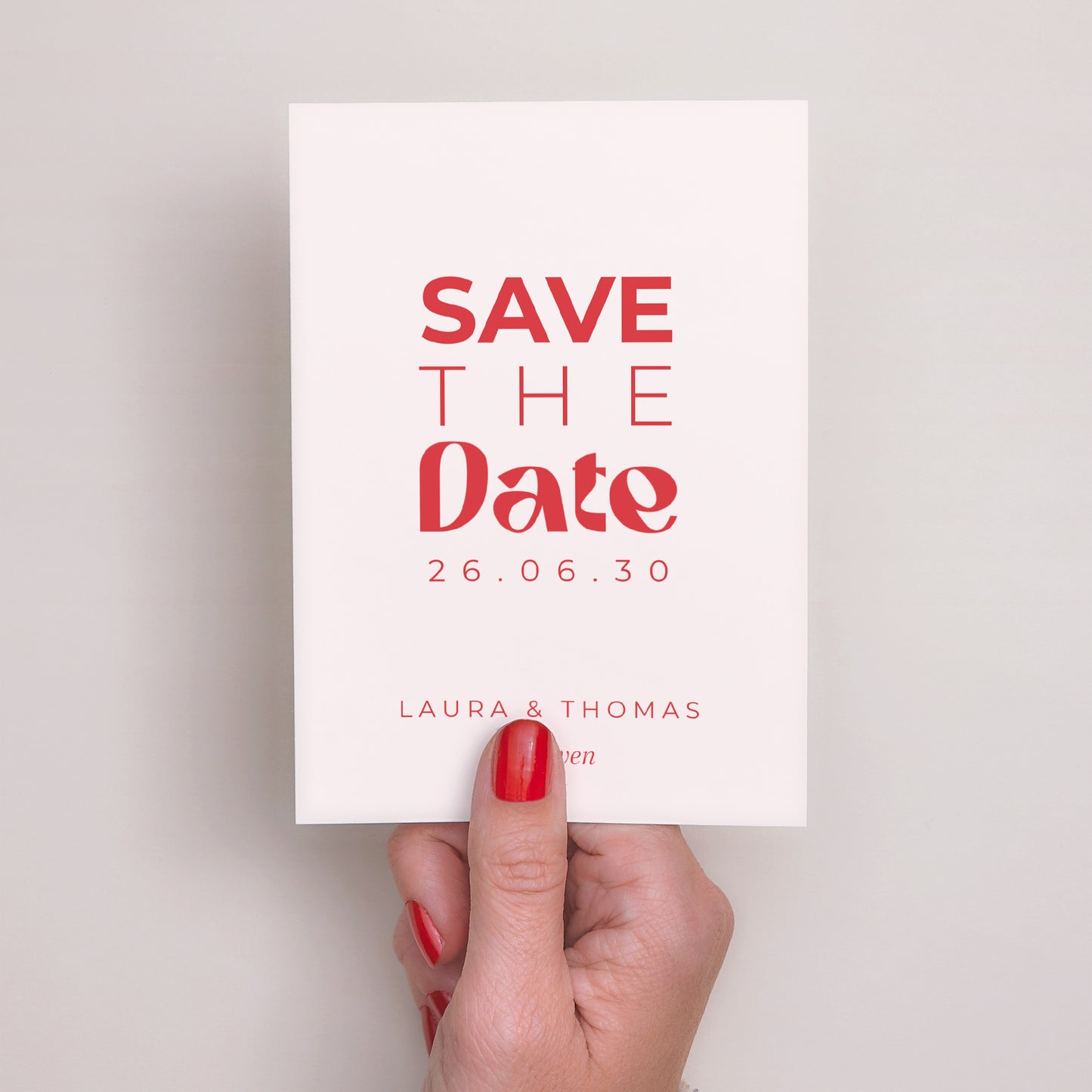 Save the date kaart Huwelijk Portret ja hart. foto N° 2