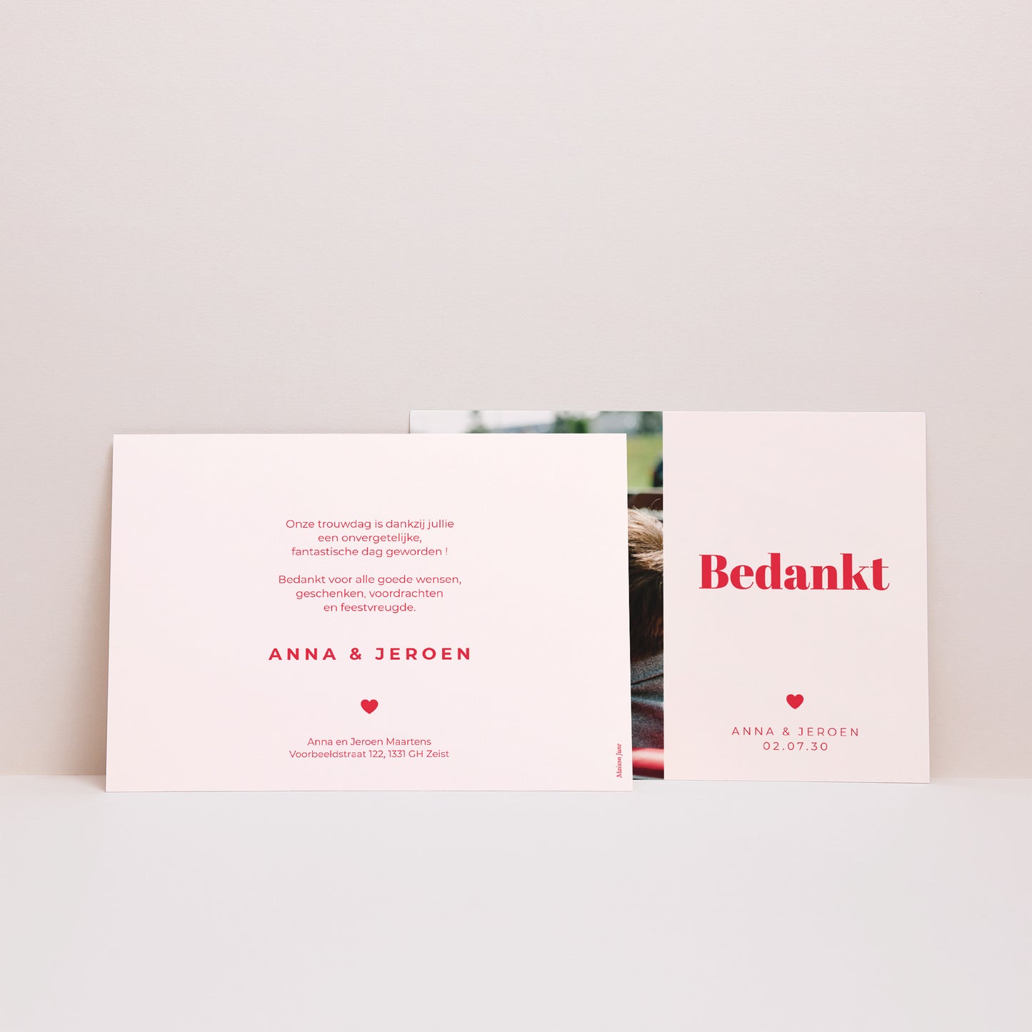 Bedankkaart Huwelijk Landschap We zeggen ja. foto N° 3