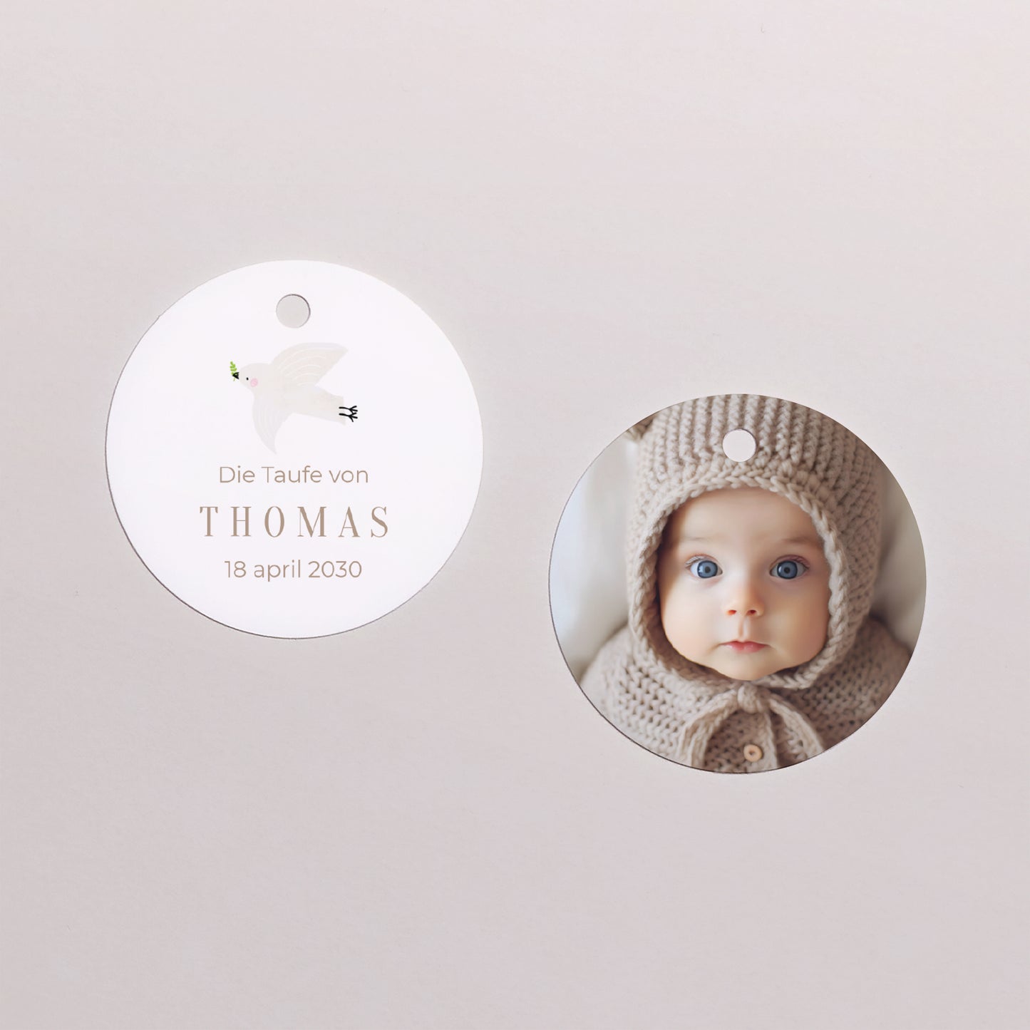 Cadeaulabel Doop Ronde Fotografisch foto N° 1