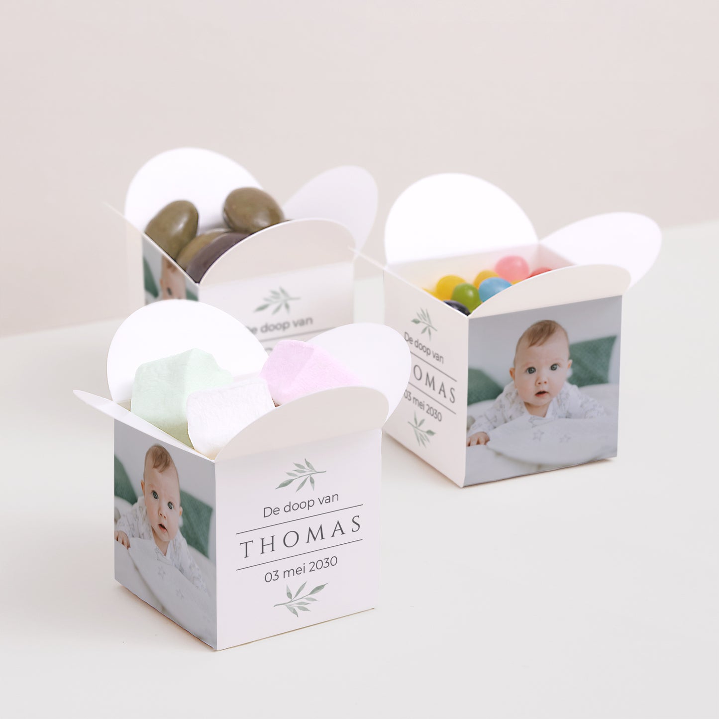 Doosje voor suikerbonen Doop Vlinderklep opening Kleine spruit foto N° 3