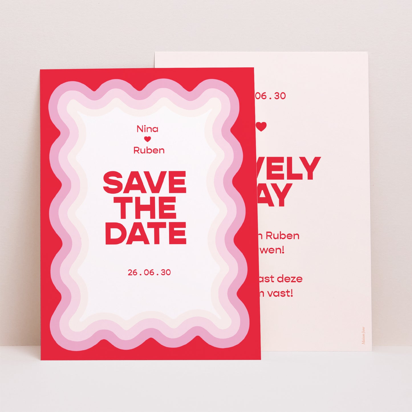 Save the date kaart Huwelijk Portret Heerlijke dag foto N° 1