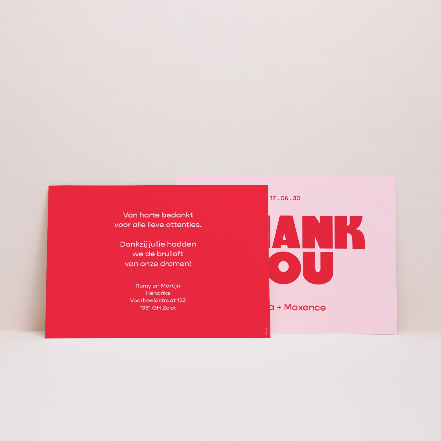 Bedankkaart Huwelijk Landschap Red de bekende datum. foto N° 3