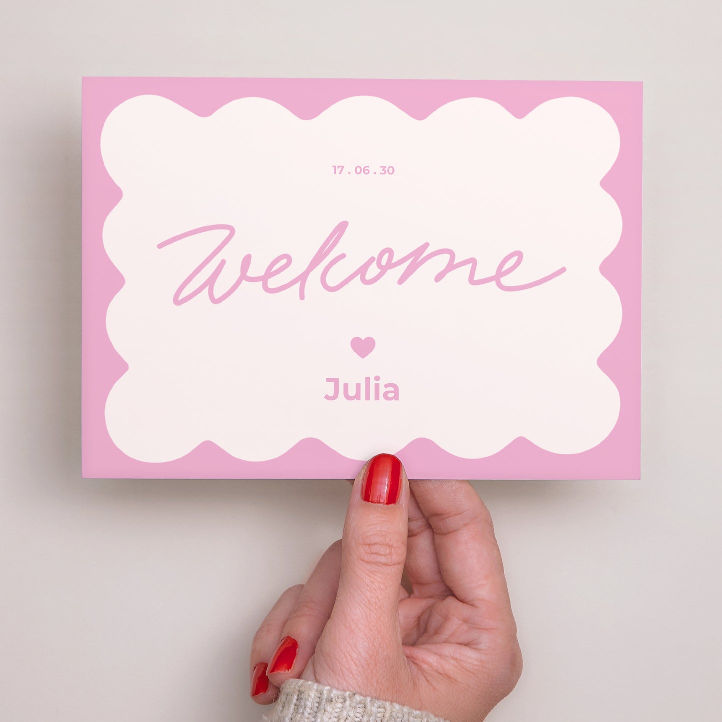 Uitnodigingskaart Geboorte Landschap Aardbeikoekje foto N° 3