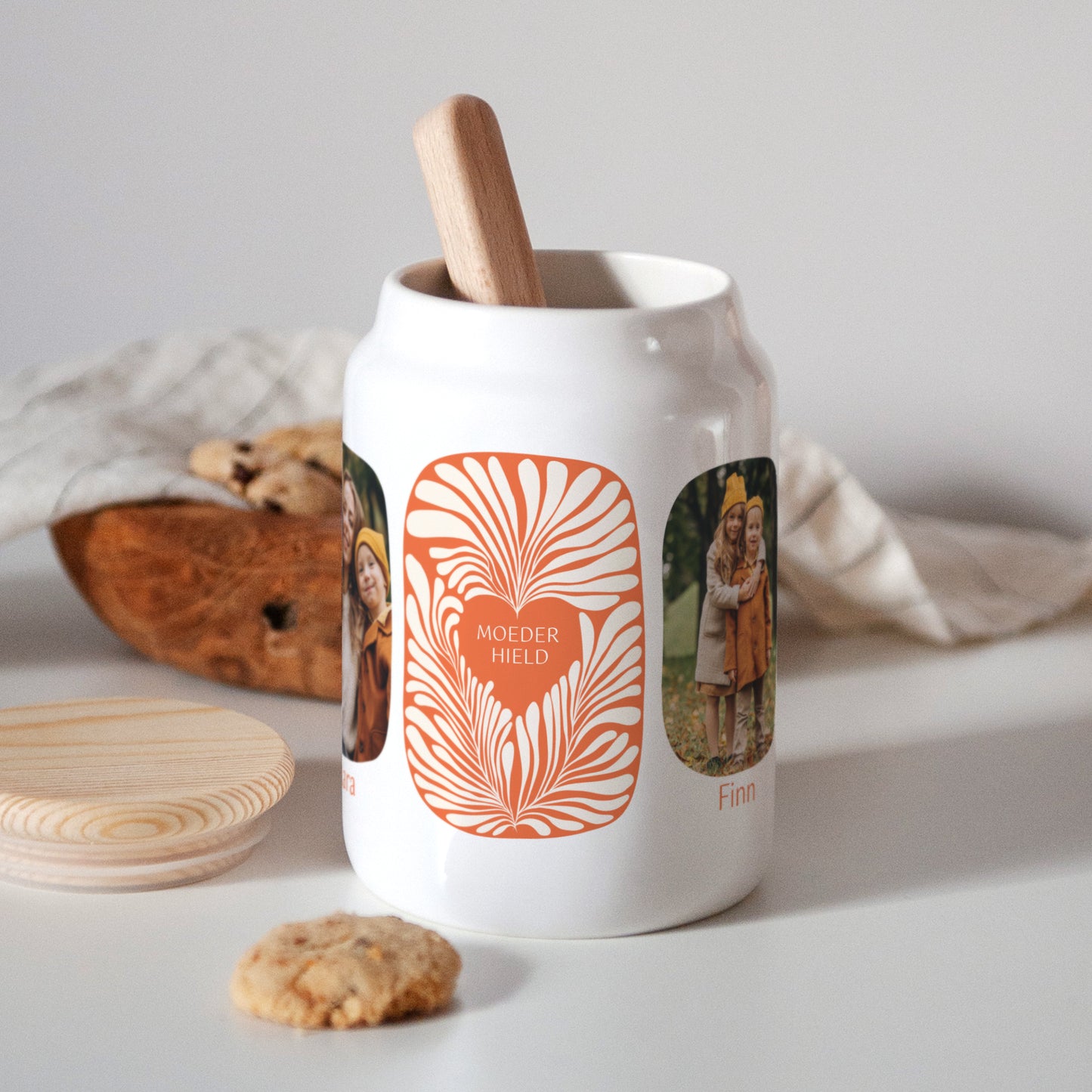 Keramiek pot Objecten 65 cl Amber gebladerte foto N° 3