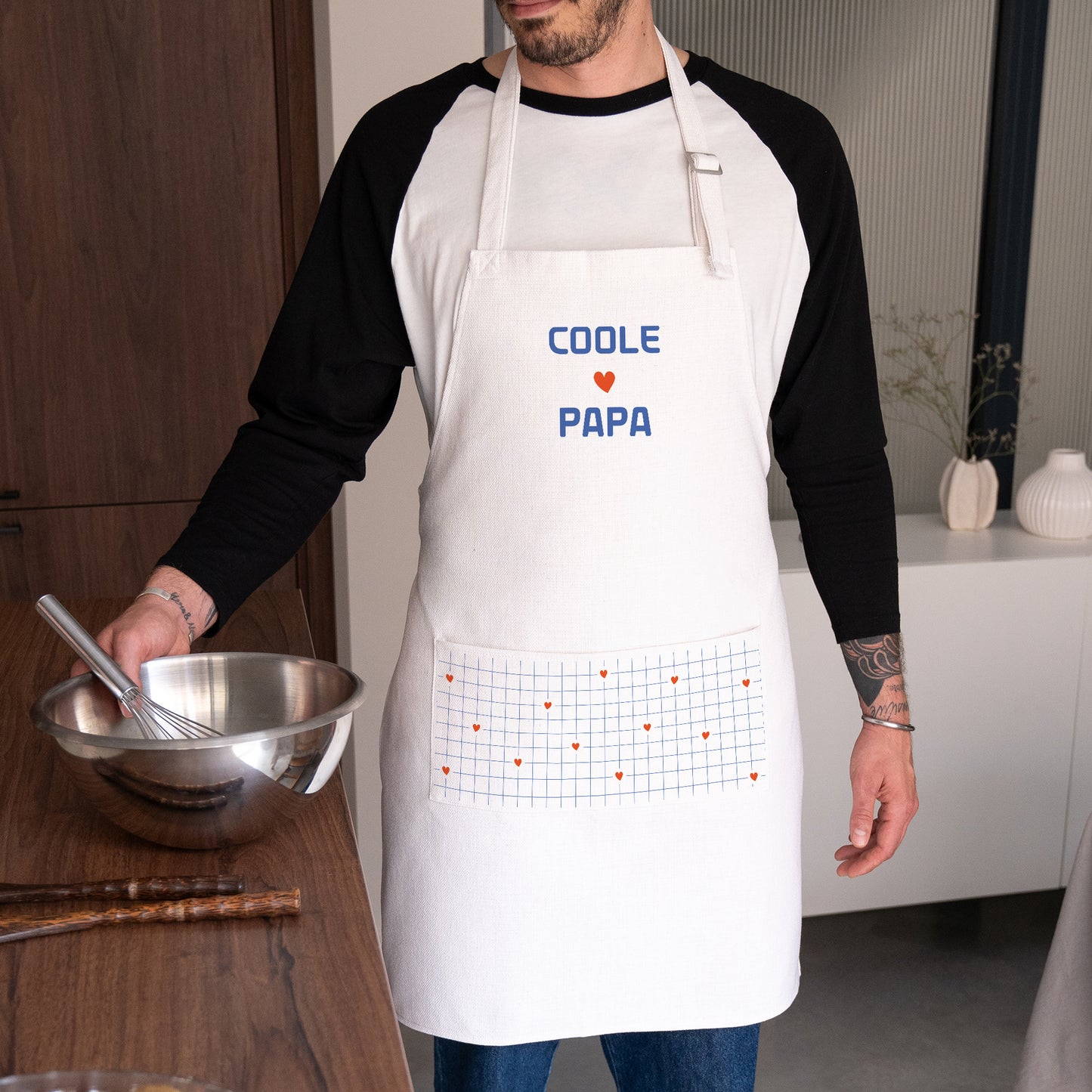 Schort Objecten Natuurlijk beige Coole papa foto N° 1