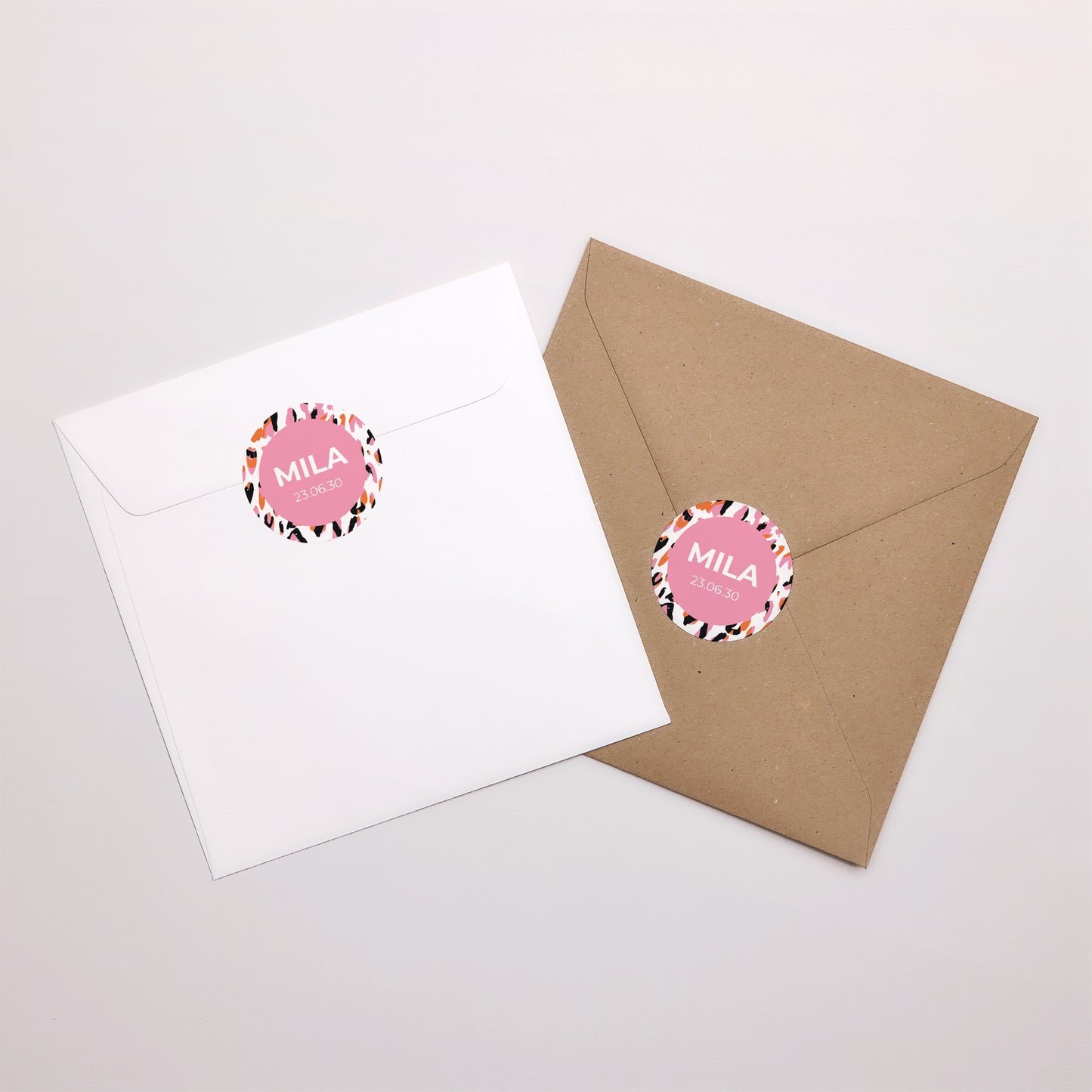 Sticker Geboorte Cirkel Funky luipaard foto N° 3