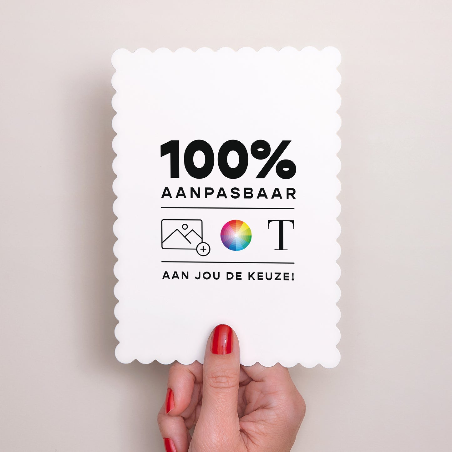 Uitnodigingskaart Huwelijk Portret, biscuitranden Doe het zelf VI foto N° 2