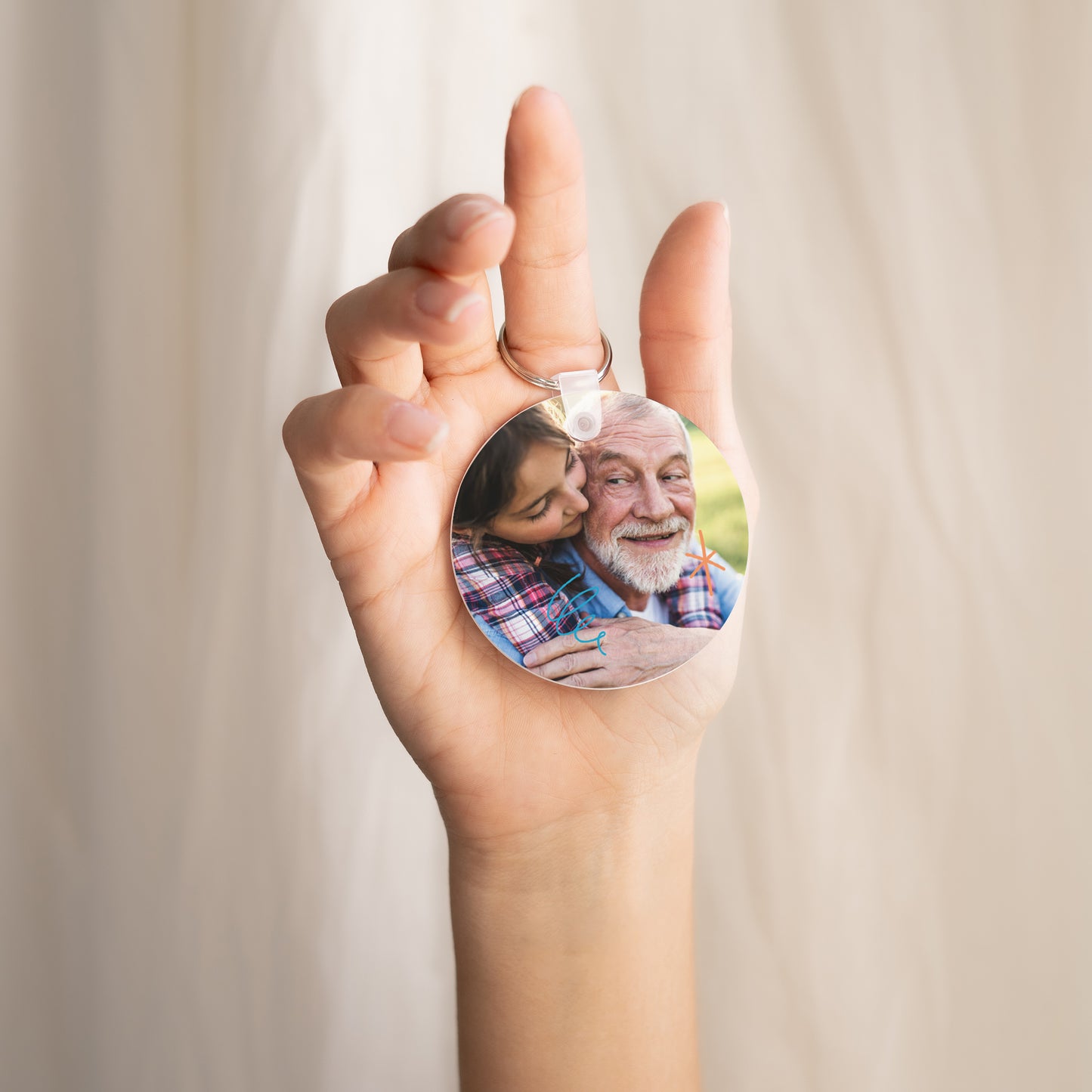 Sleutelhanger Objecten Rond Papa Blauw foto N° 2