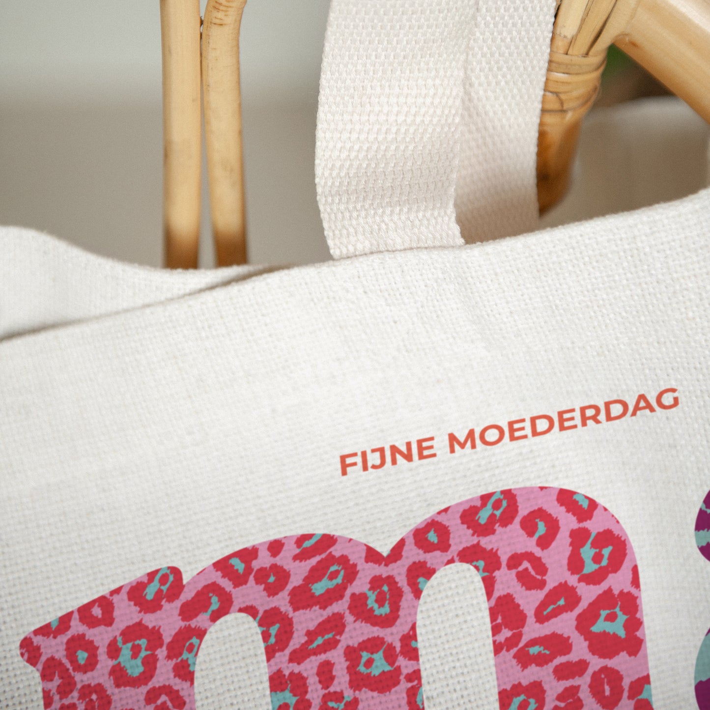 Tote Bag Objecten Handgreep van canvas Leopard Mamma foto N° 3