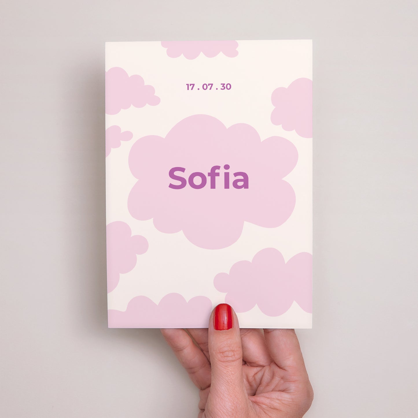 Uitnodigingskaart Geboorte Kleine roze wolk foto N° 2