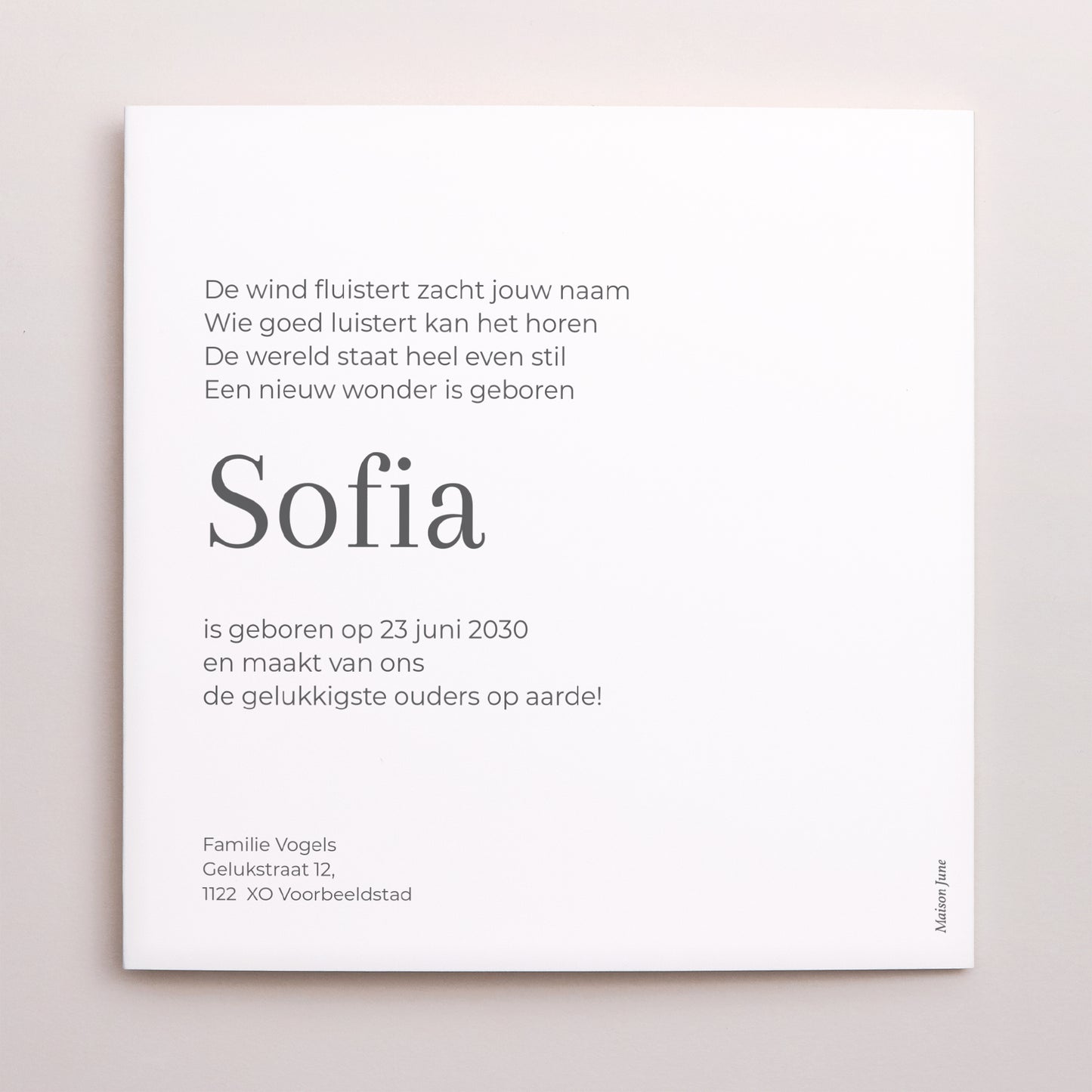 Uitnodigingskaart Geboorte Platenhoes De ster van het huis foto N° 3