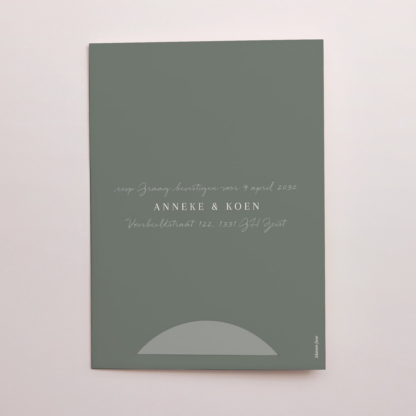 Uitnodigingskaart Huwelijk Map 2 kaarten Zachte romantiek foto N° 4