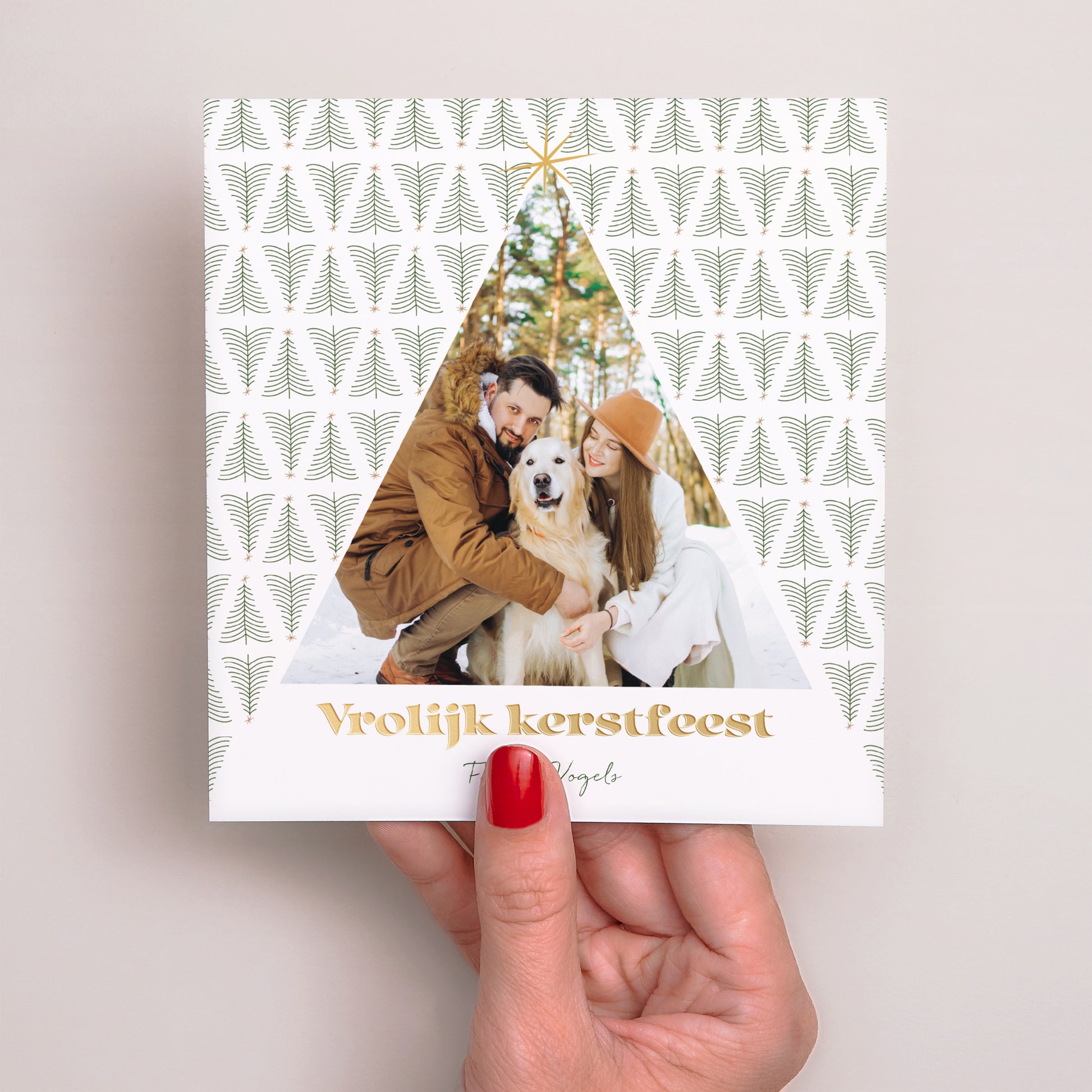 Kerstkaart Eindejaar Vierkant Kerstbos foto N° 2