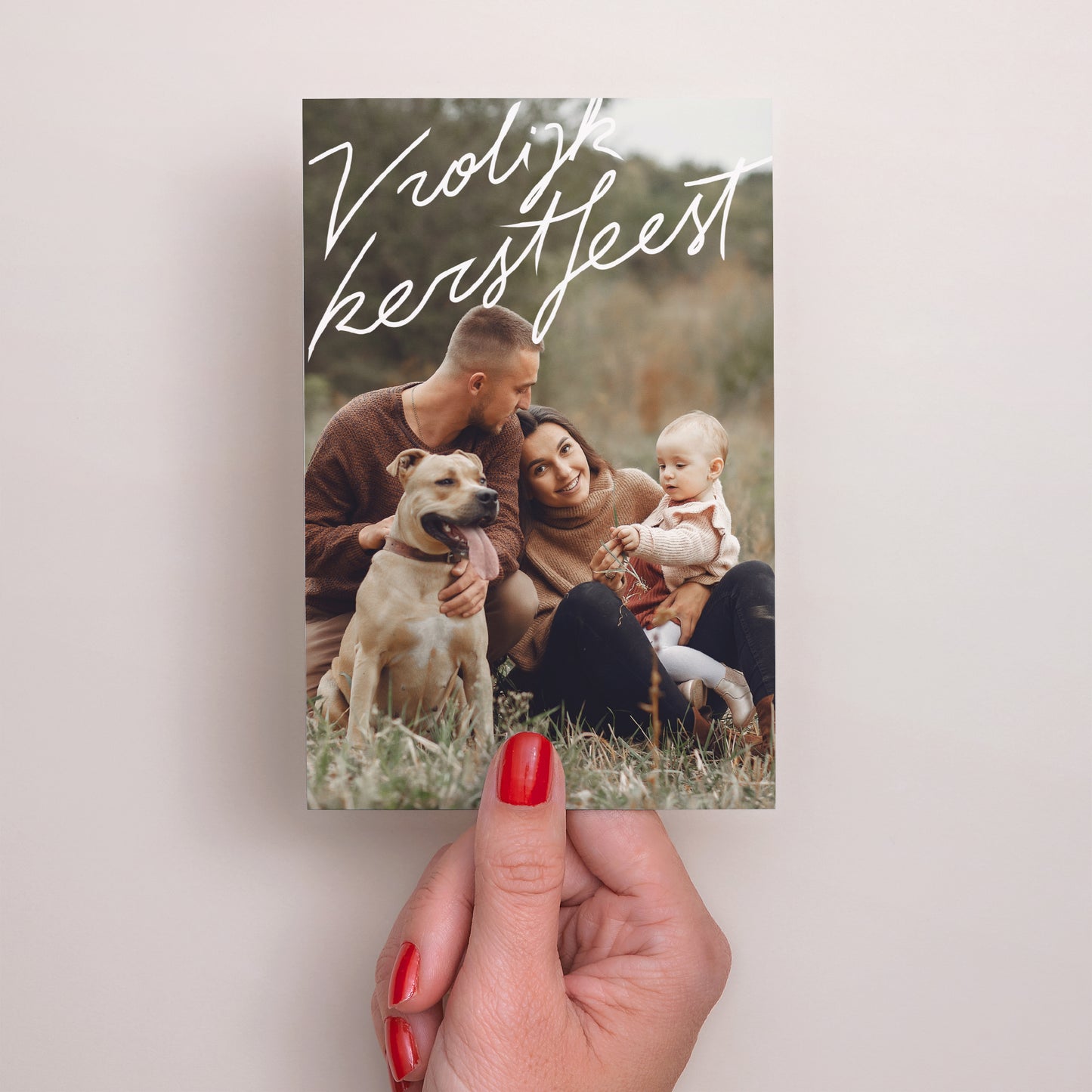 Kerstkaart Eindejaar Portret Kerstmis met de familie foto N° 2