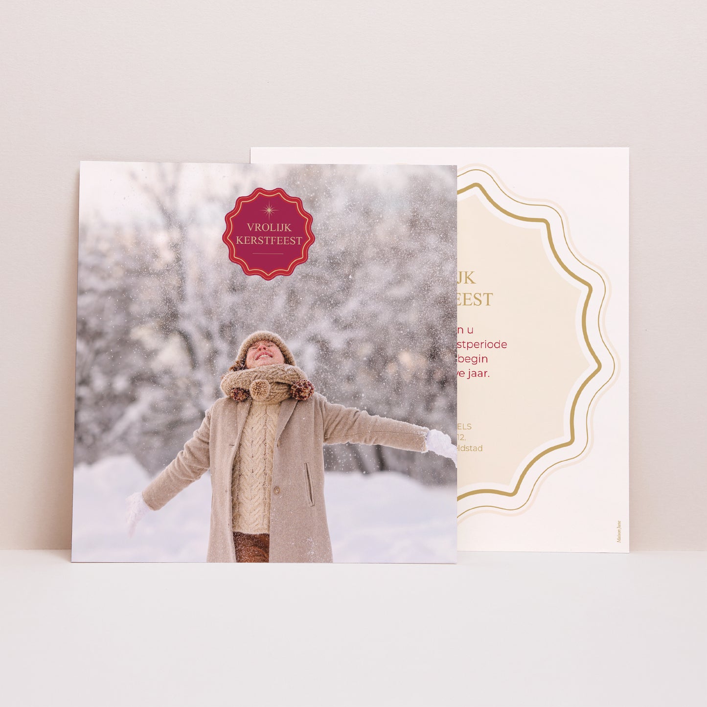 Kerstkaart Eindejaar Vierkant Symboliek van Kerstmis foto N° 1