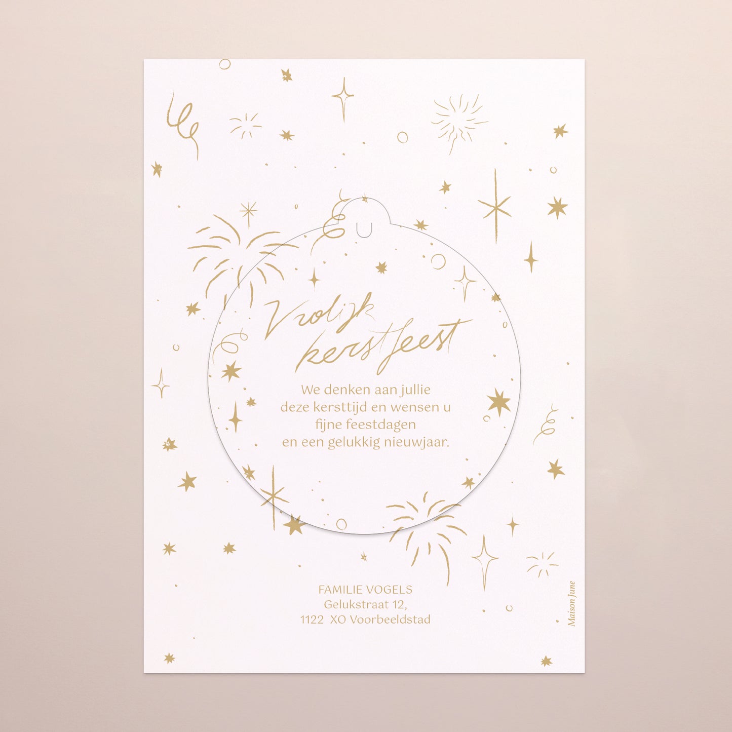 Kerstkaart Eindejaar Afneembaar Feestelijke wensen foto N° 3