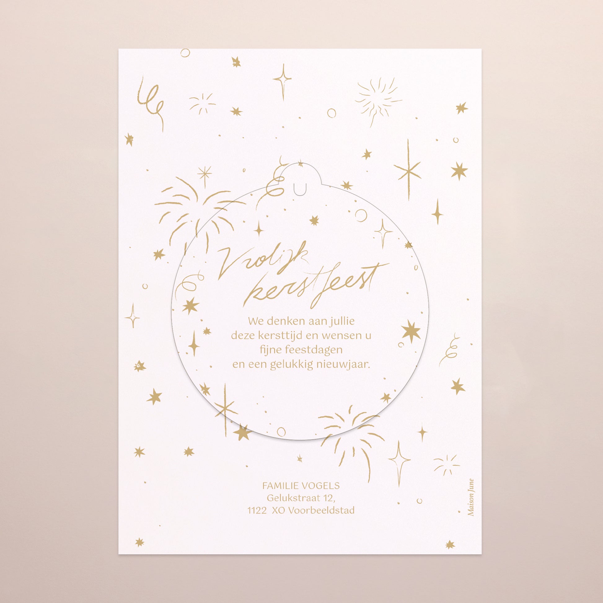 Kerstkaart Eindejaar Afneembaar Feestelijke wensen foto N° 3